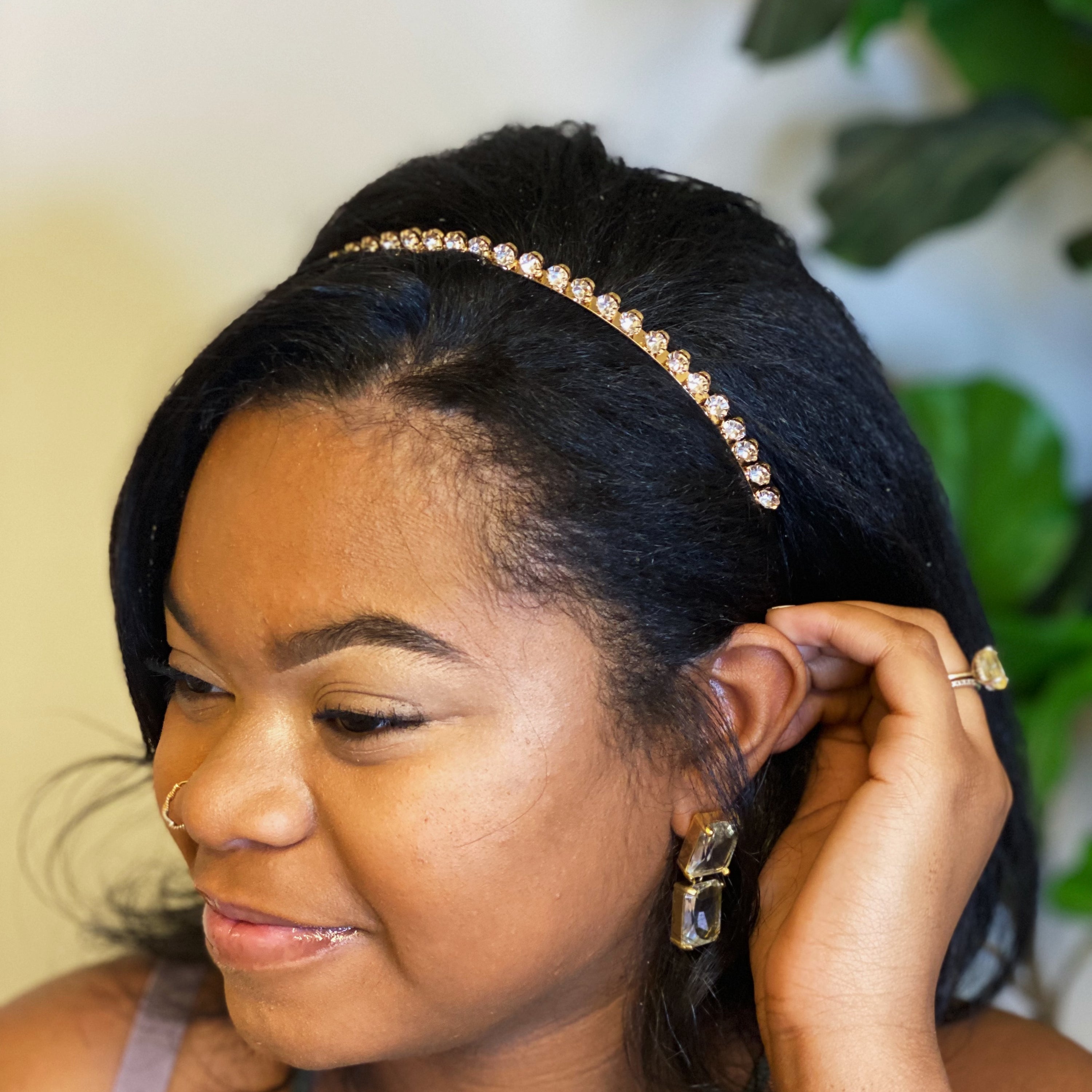 Princess Precious Crown Headband featuring sparkling stones in a classic crown design, perfect for special occasions.