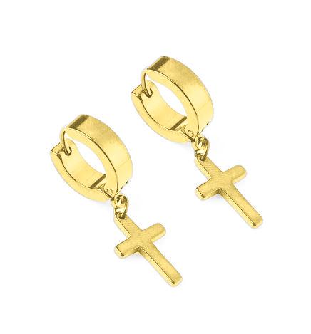 Prodigious Dangling Cross Earrings featuring a stylish cross design made from rust-free metal, lightweight and perfect for everyday wear.
