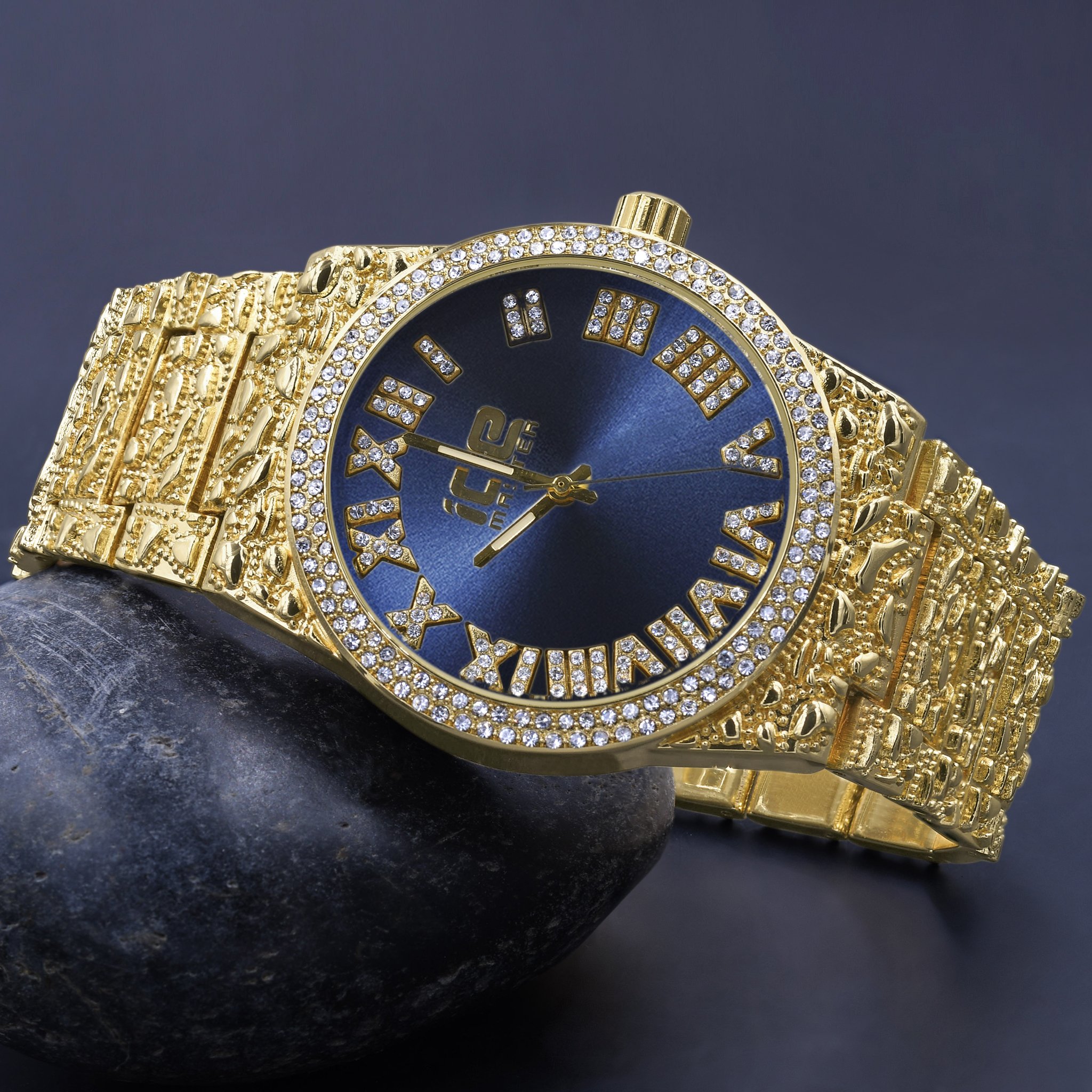 PROLIFIC WATCH for Men featuring a bling metal design and European crystal bezel, showcasing its elegance and craftsmanship.