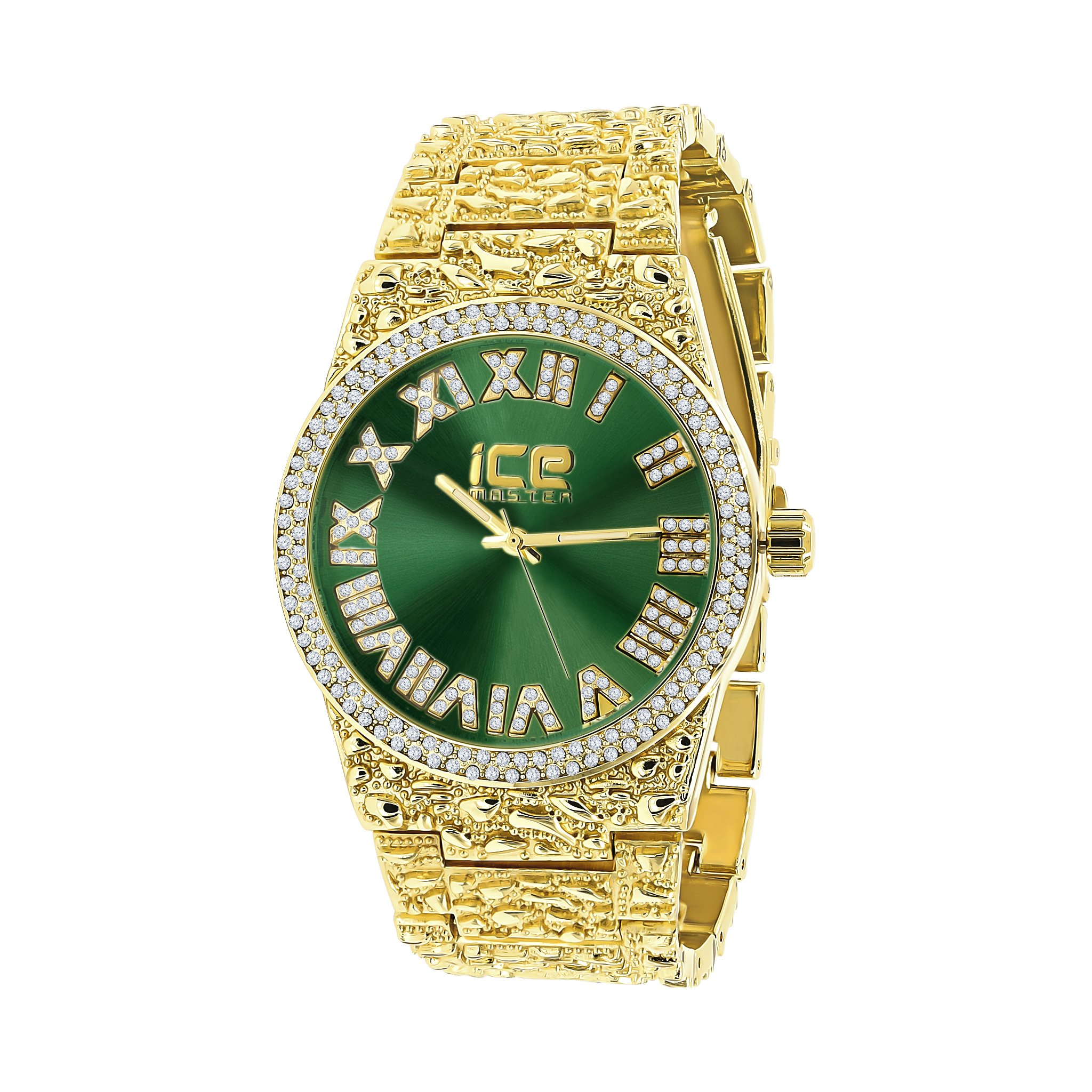 PROLIFIC WATCH for Men featuring a bling metal finish, European crystal bezel, and adjustable links, showcasing elegance and precision.