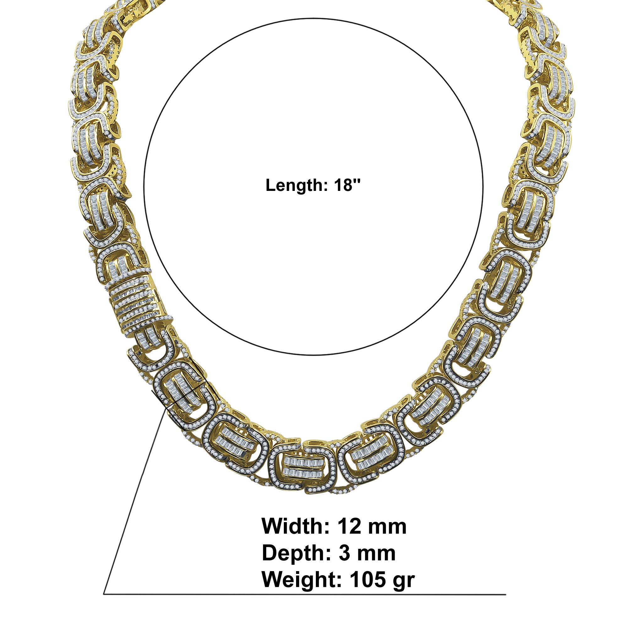 PROSAIC Brass Chain featuring twisted geometrical links and cubic zirconia stones, elegantly designed for a luxurious look.
