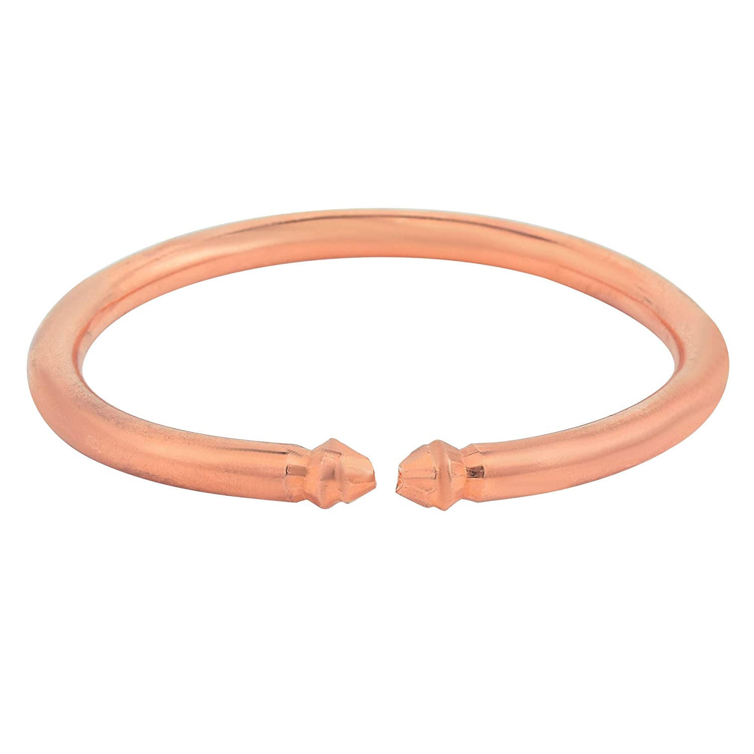 Pure Copper Kada bracelet with arrowhead ends, adjustable for all wrist sizes, suitable for men and women.
