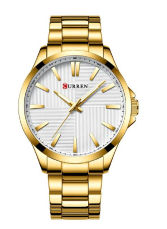 QUAINT Metal Timepiece with round dial and stainless steel strap, showcasing elegance and sophistication.