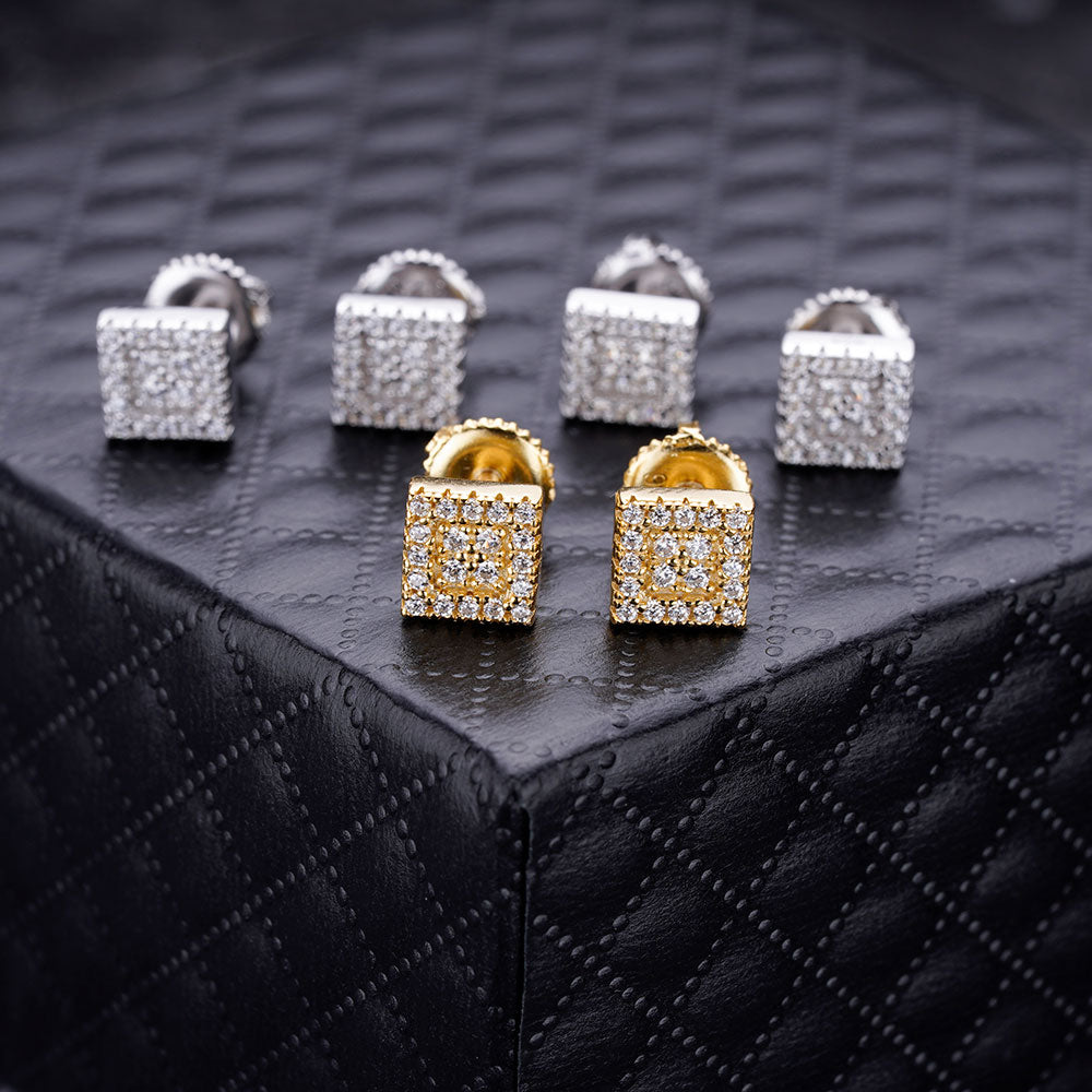 RICO Sterling Silver CZ Earrings featuring sparkling cubic zirconia stones in a stylish design.