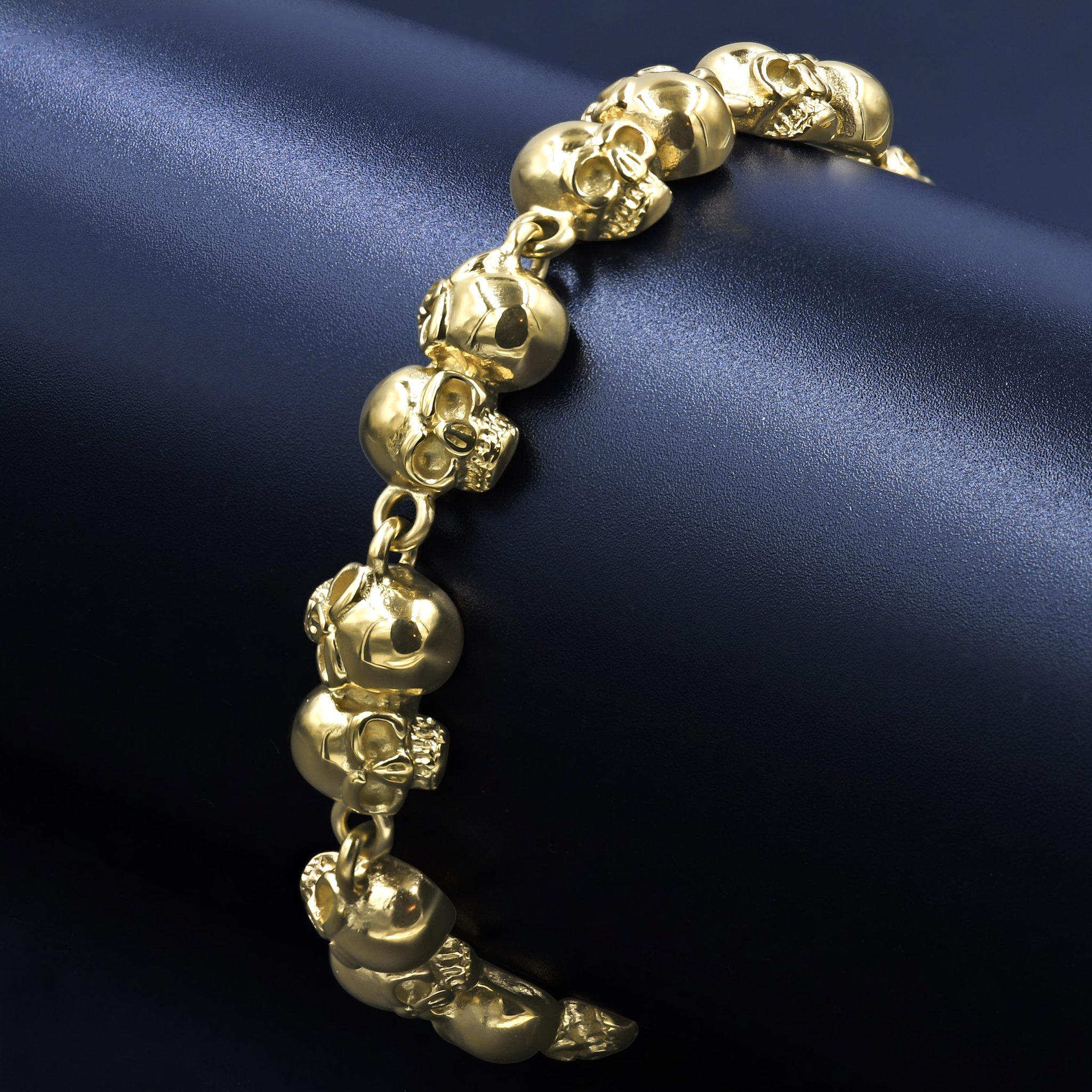 RITZY Bracelet featuring a skull design with vibrant colors, crafted from stainless metal and adorned with cubic zircon stones.