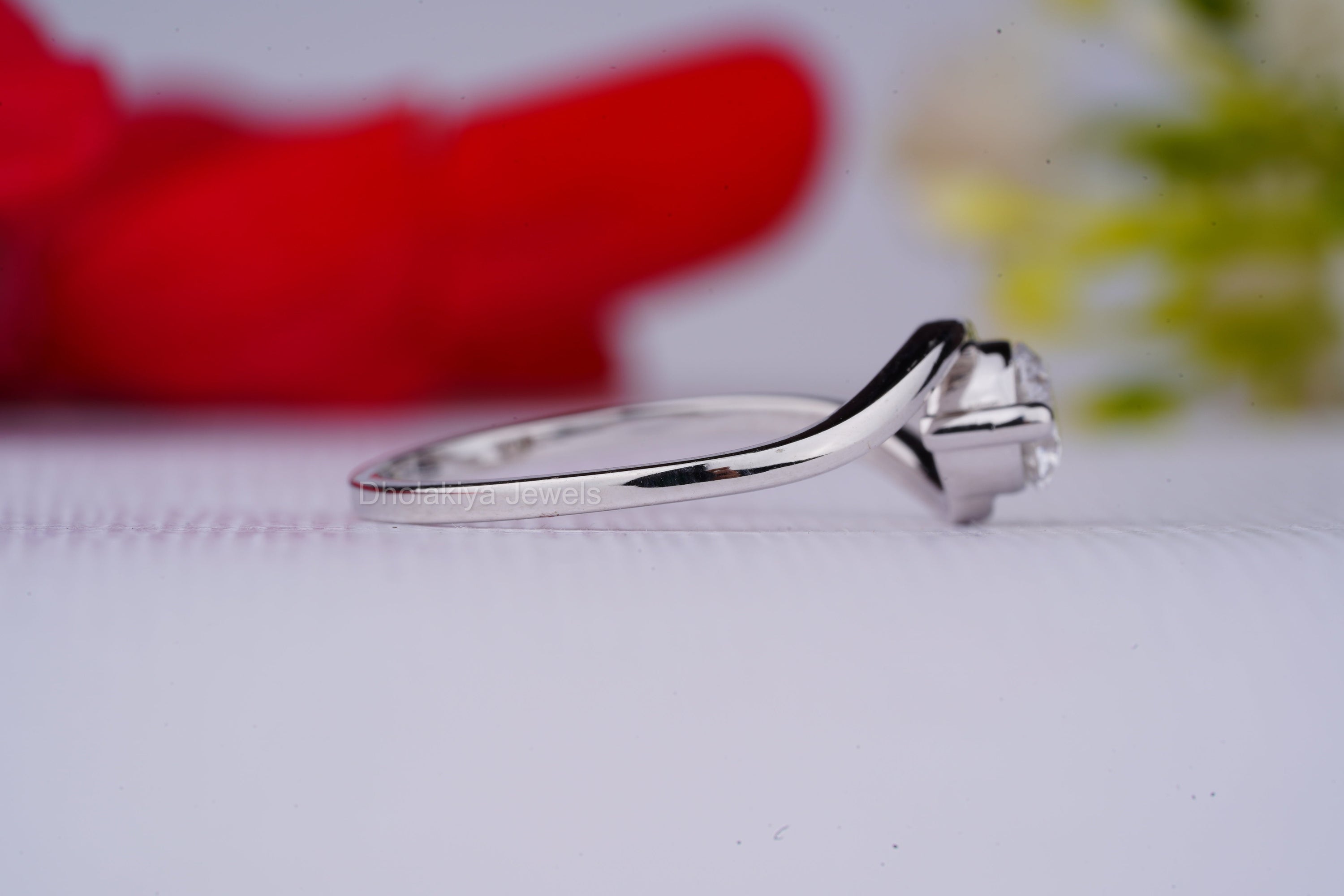 Elegant round lab grown wedding ring featuring a single diamond, symbolizing eternal love and commitment.