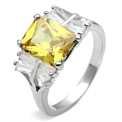 SS012 Silver 925 Sterling Silver Ring featuring AAA Grade CZ in Topaz, showcasing its elegant design and sparkling center stone.