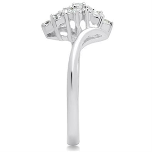 SS054 Silver 925 Sterling Silver Ring featuring a clear AAA Grade CZ stone, showcasing its elegant design and high-quality craftsmanship.