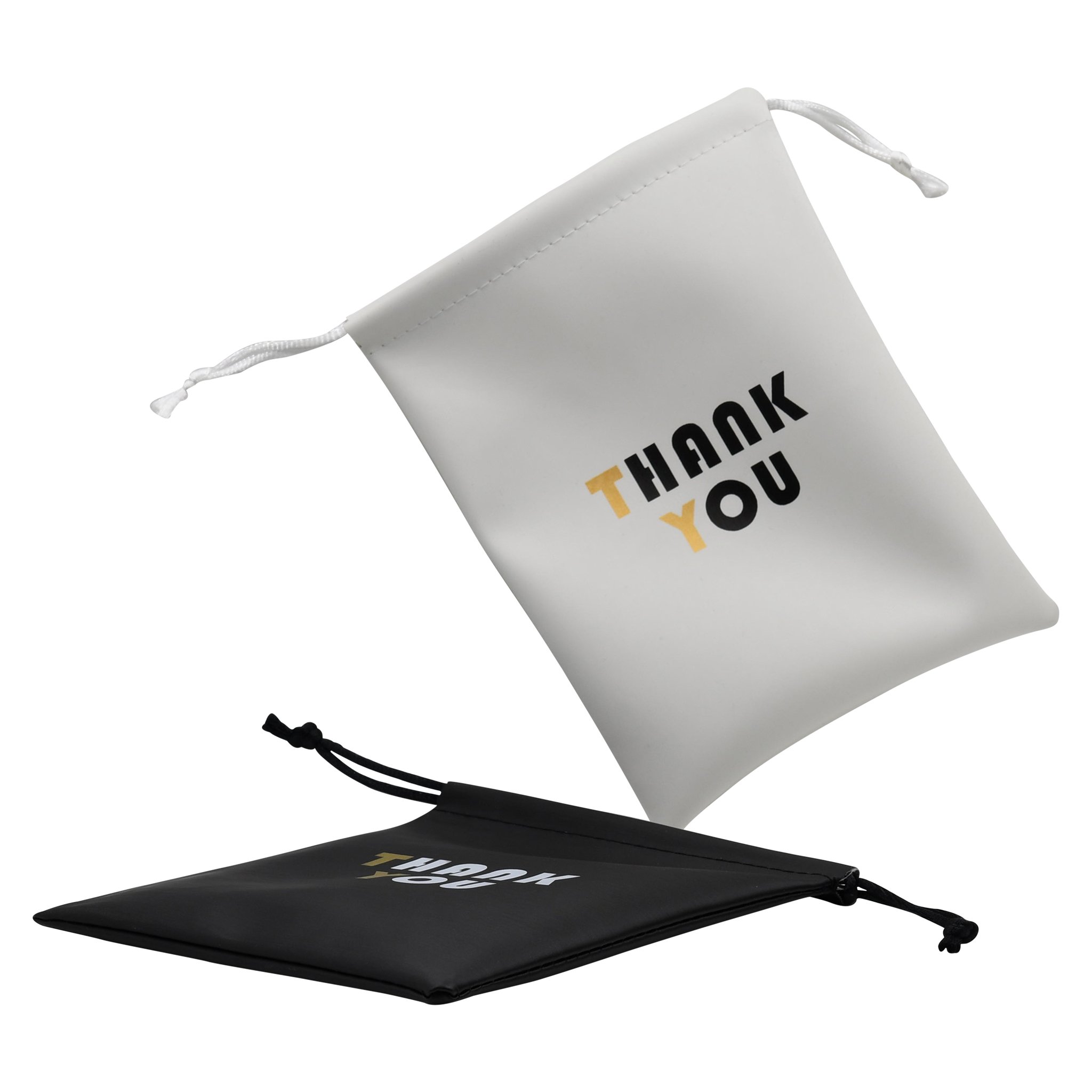 SACCATE Jewelry Pouch in black and white with drawstring closure, elegantly designed for jewelry storage.