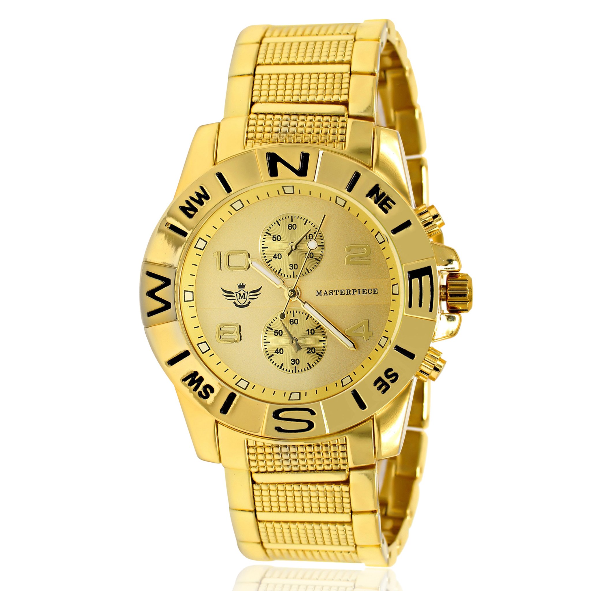 SCOPE Classic Metal watch featuring a directional compass bezel, faux sub-dials, and luminous hands in a shiny polish finish.