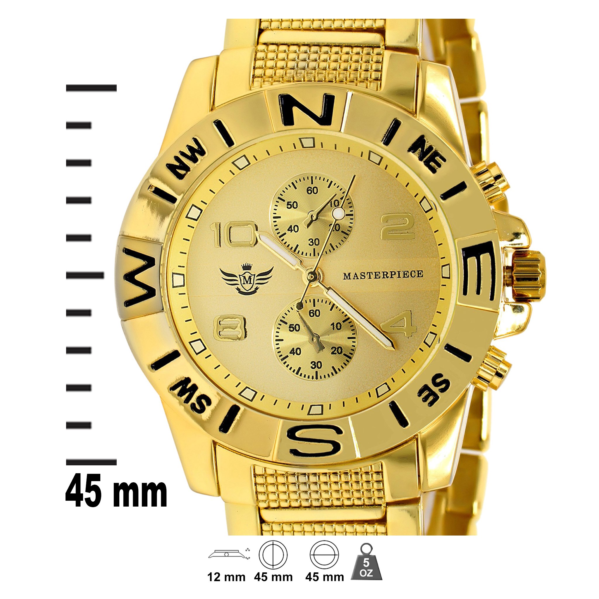 SCOPE Classic Metal watch featuring a directional compass bezel, faux sub-dials, and luminous hands in a shiny polish finish.