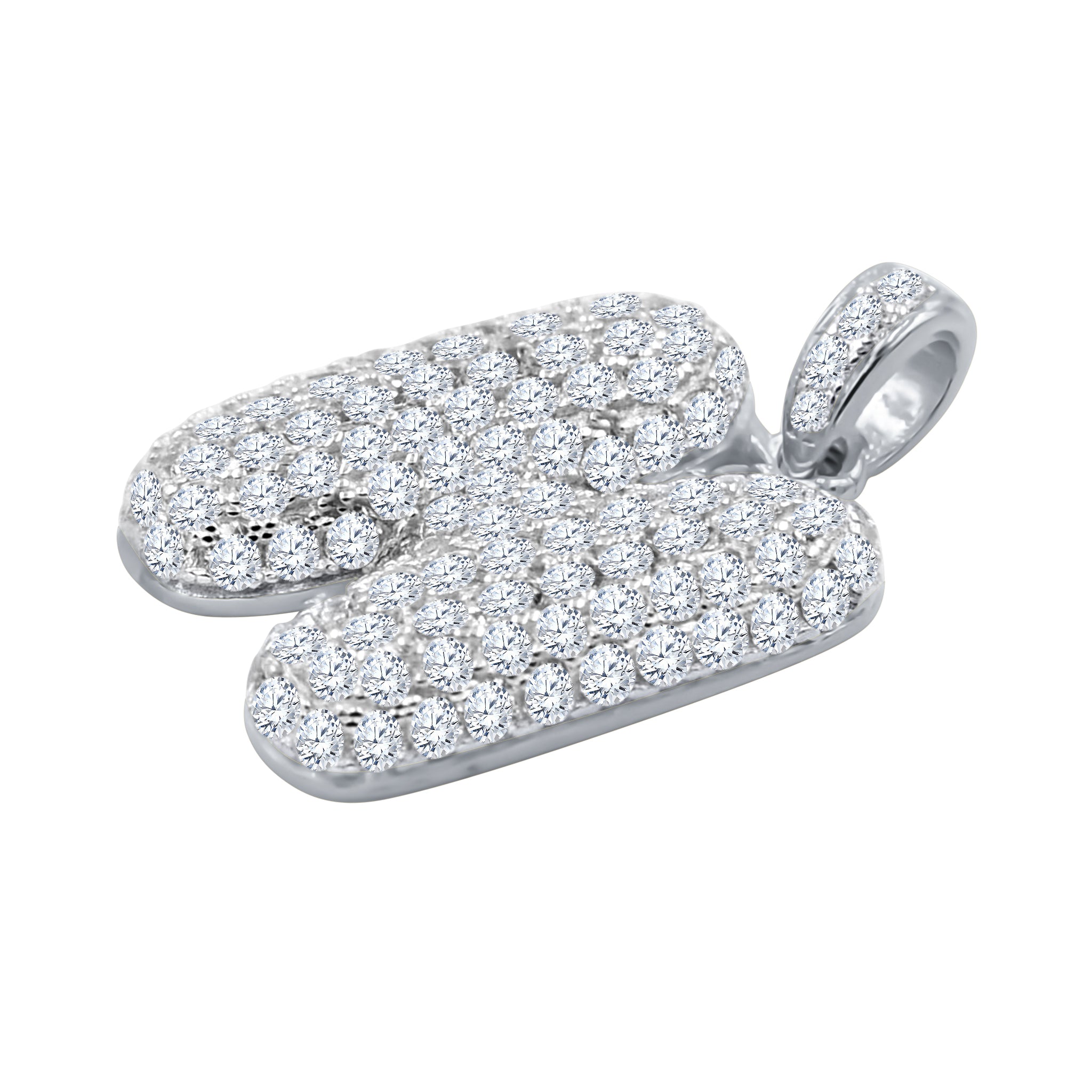 SEIGNEURIAL Initial Pendant featuring a personalized letter adorned with cubic zirconia stones in sterling silver or gold plating.