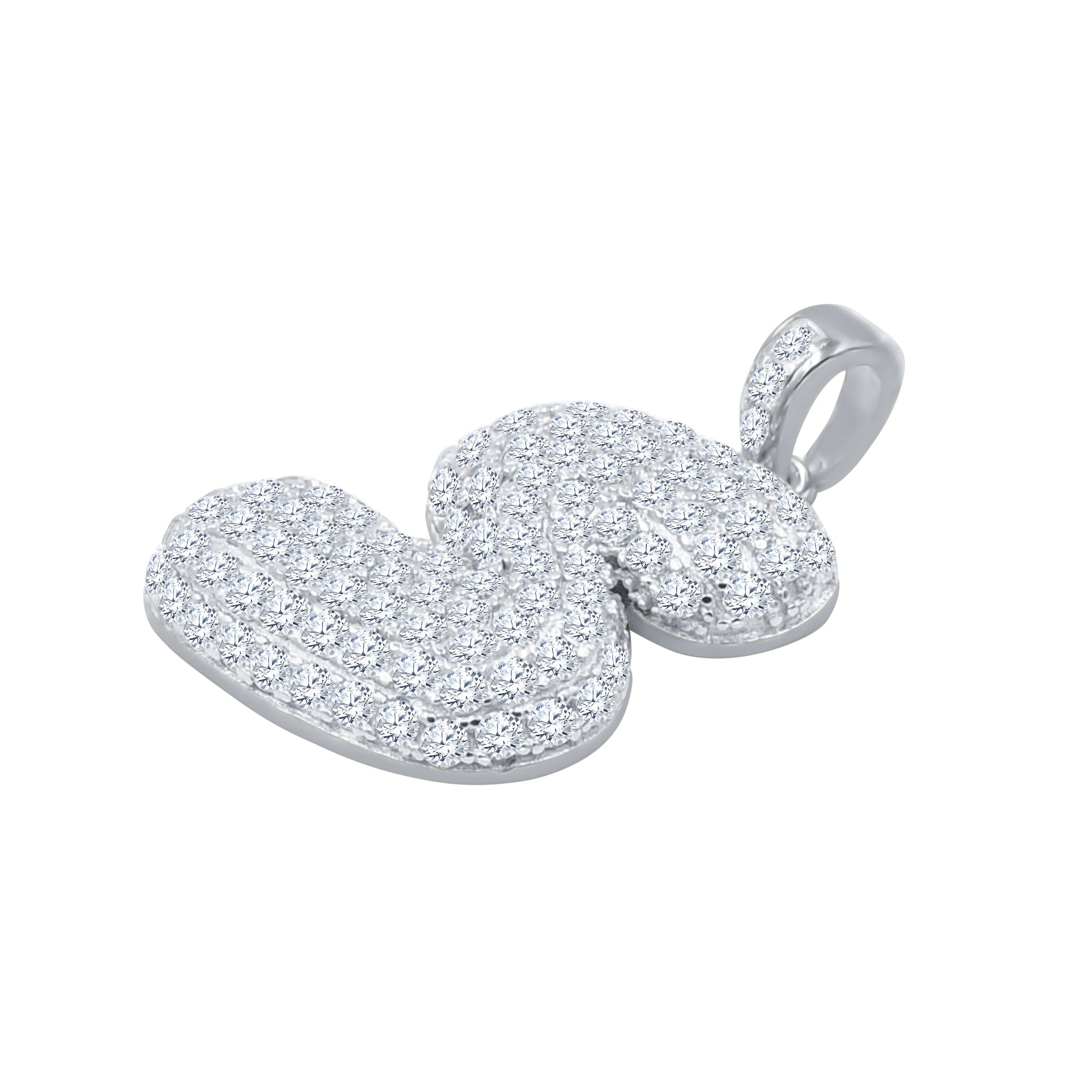 SEIGNEURIAL Initial Pendant featuring a personalized letter adorned with cubic zirconia stones in sterling silver or gold plating.