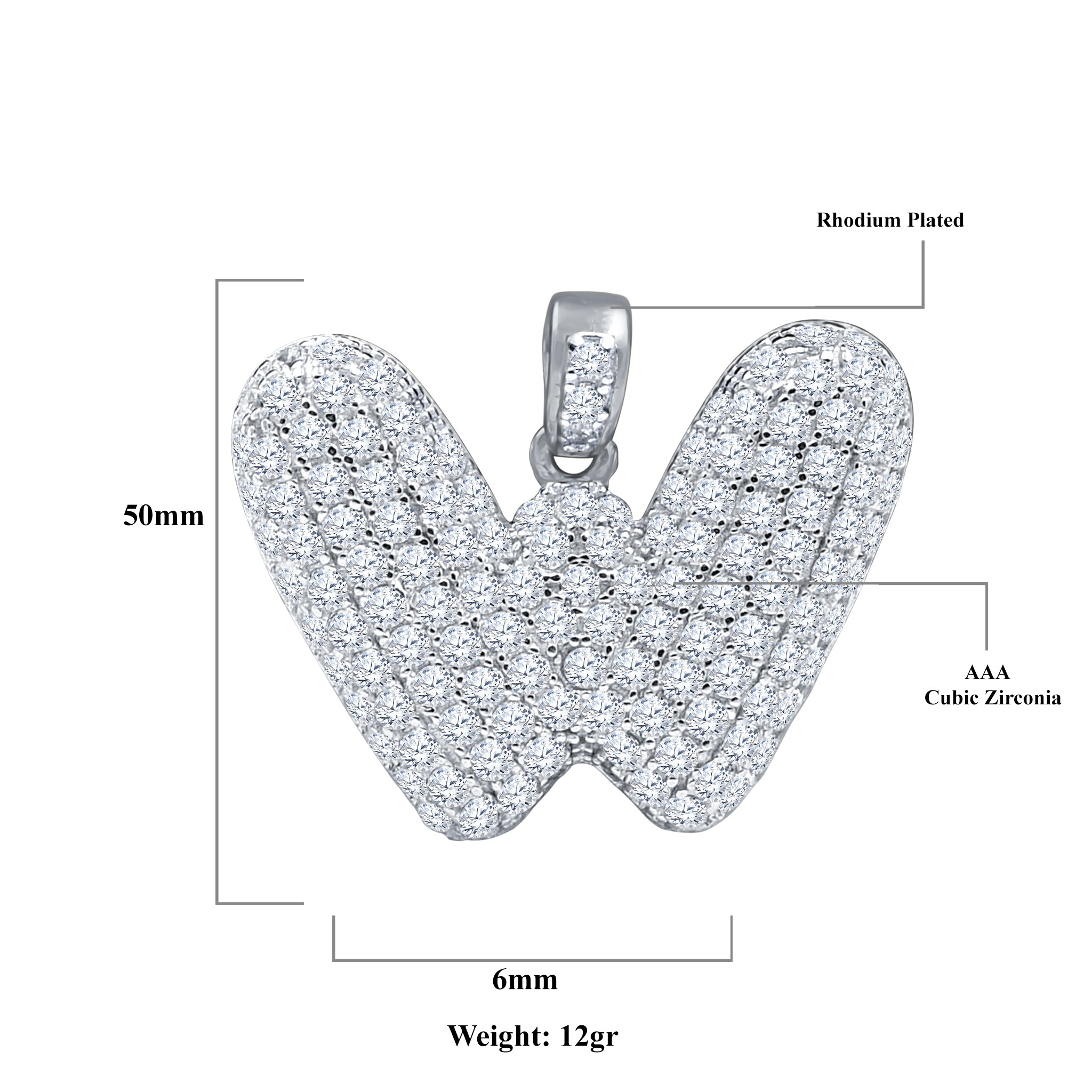 SEIGNEURIAL Initial Pendant featuring a personalized letter adorned with cubic zirconia stones in sterling silver or gold plating.