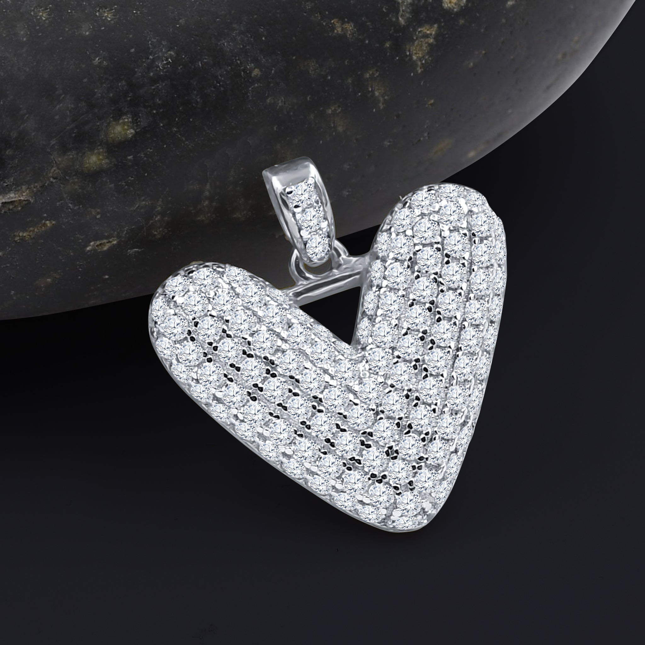 SEIGNEURIAL Initial Pendant featuring a personalized letter adorned with cubic zirconia stones in sterling silver or gold plating.