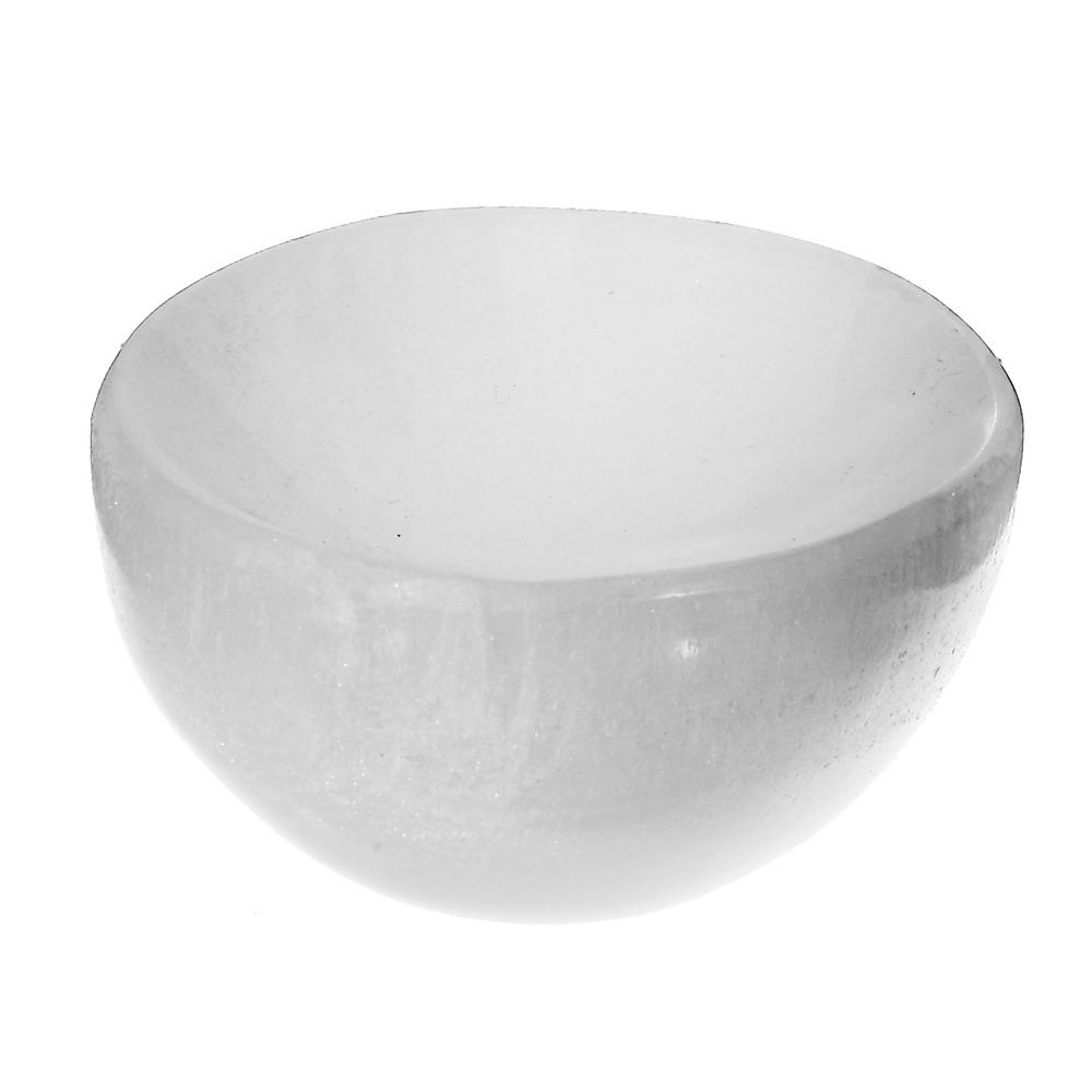A beautifully crafted Selenite Charging Bowl, showcasing its translucent and luminous qualities, ideal for cleansing gemstones.