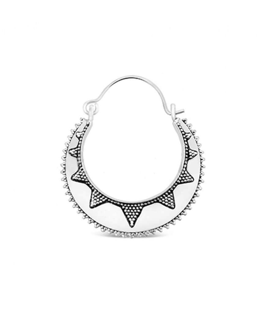 Handmade brass Semi Circular Sun Earrings with a gloss finish, featuring a unique sun-inspired design, perfect for sensitive skin.