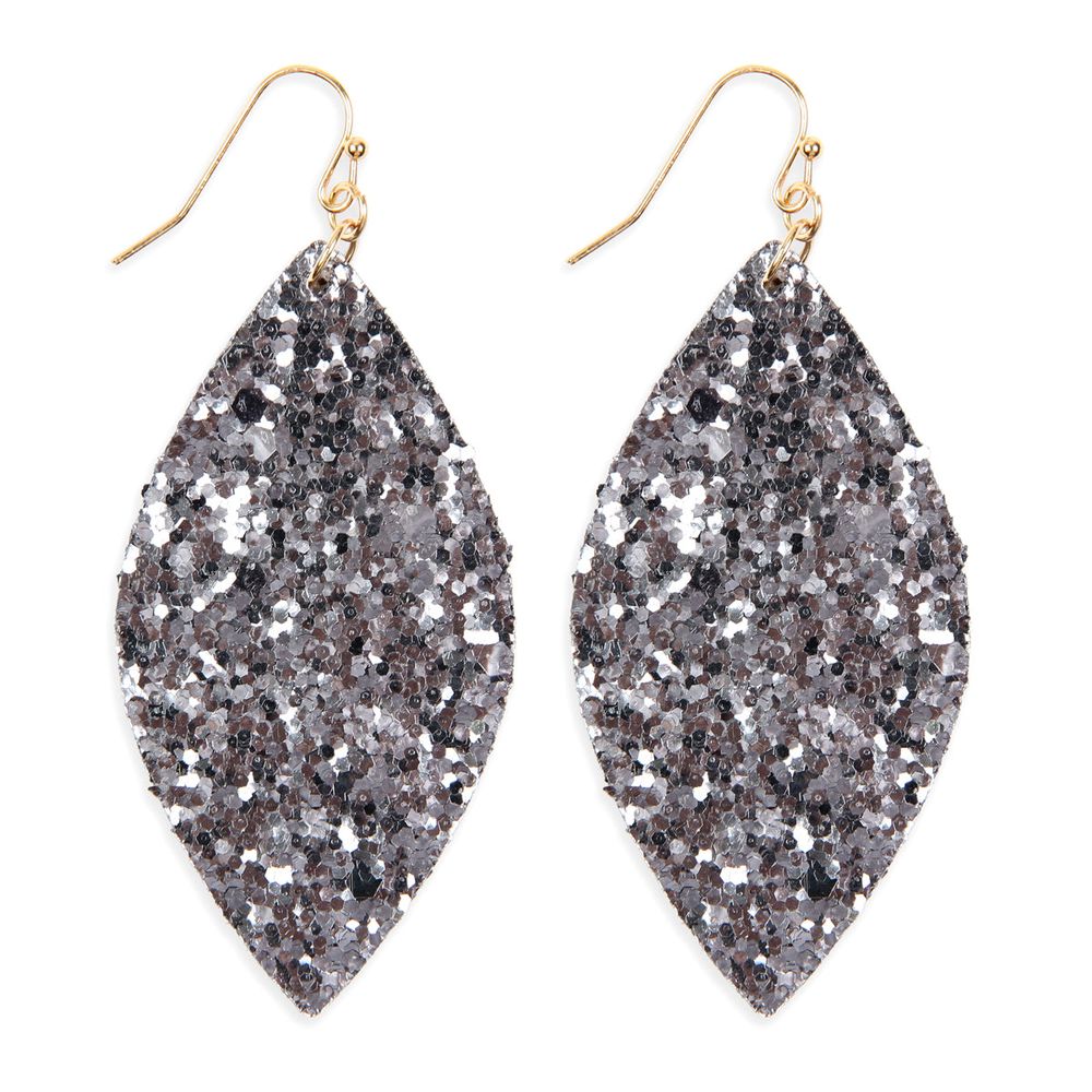 A pair of Sequin Marquise Metal Drop Dangling Earrings featuring vibrant sequins and a stylish marquise design, perfect for summer events.