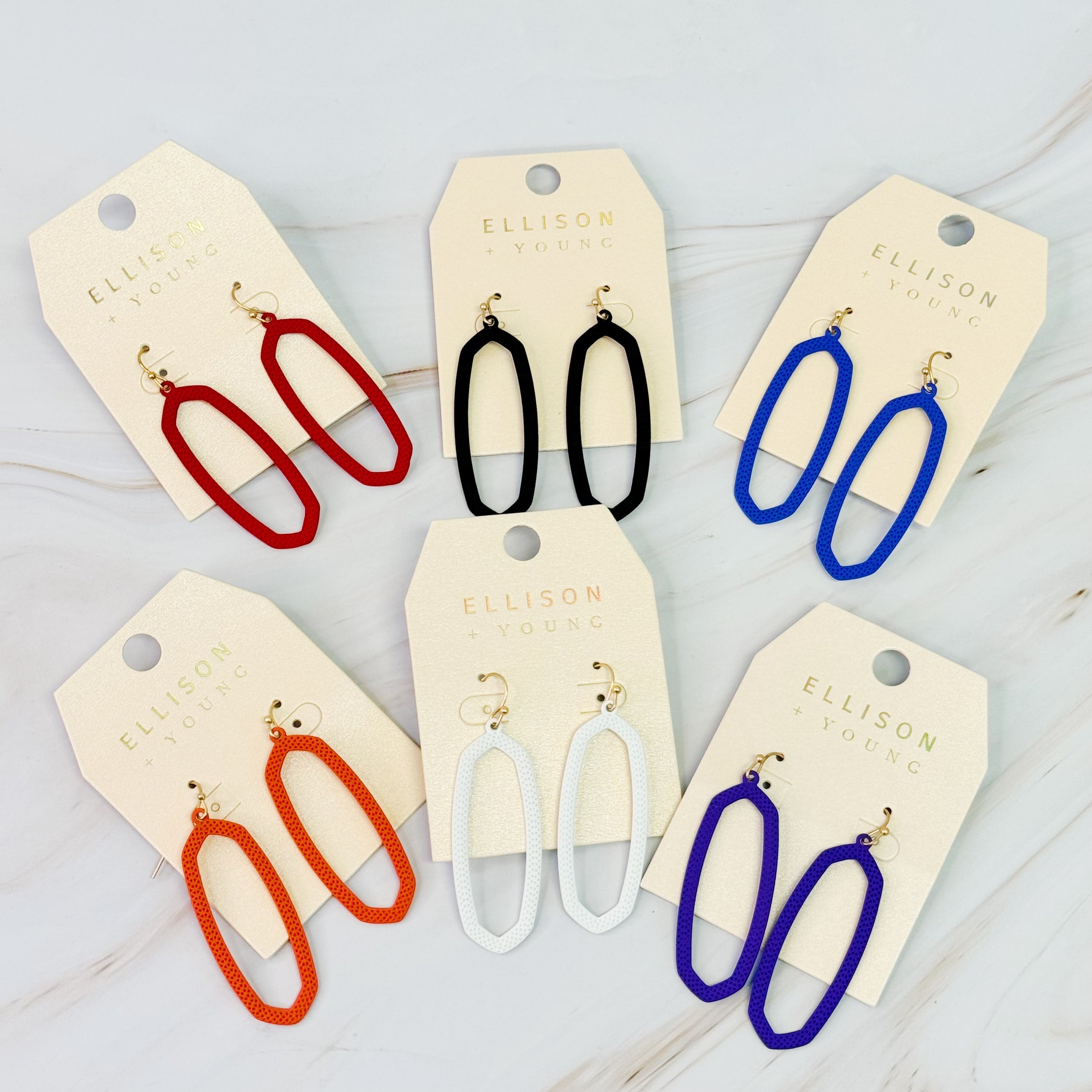 Colorful Shape Of Game Earrings with a minimalist design, perfect for sports fans.