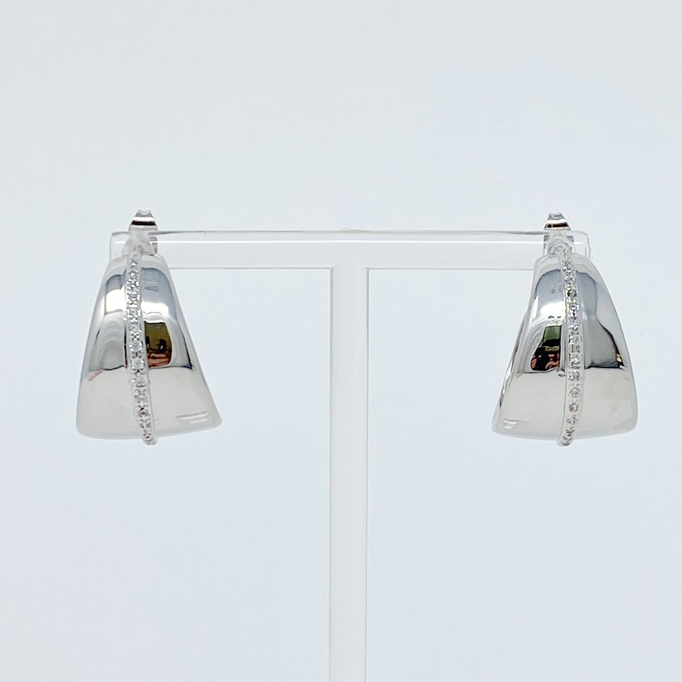 Shines All Set Hoop Earrings featuring sparkling cubic zirconia on 18K gold plated brass, perfect for any occasion.