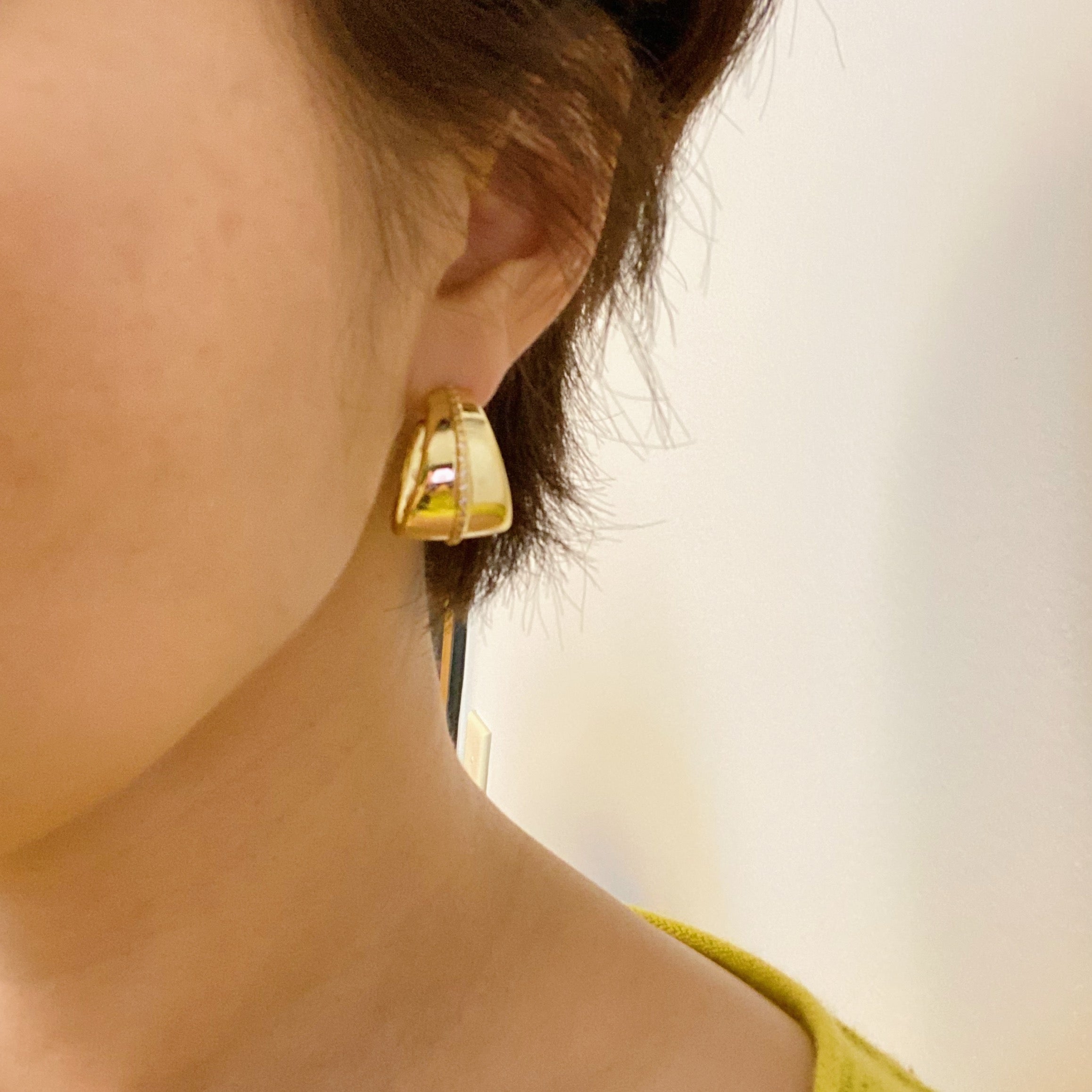 Shines All Set Hoop Earrings featuring sparkling cubic zirconia on 18K gold plated brass, perfect for any occasion.