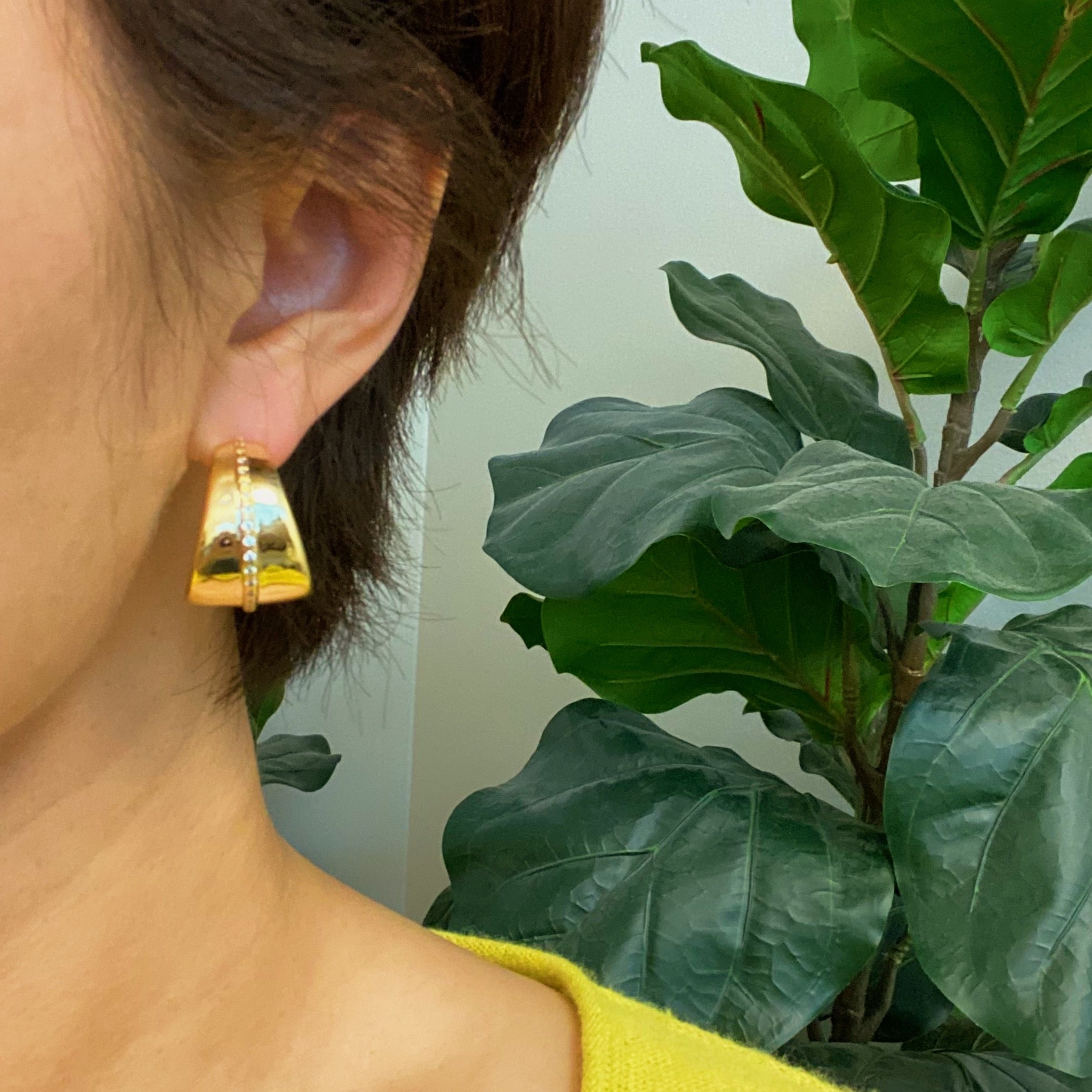 Shines All Set Hoop Earrings featuring sparkling cubic zirconia on 18K gold plated brass, perfect for any occasion.