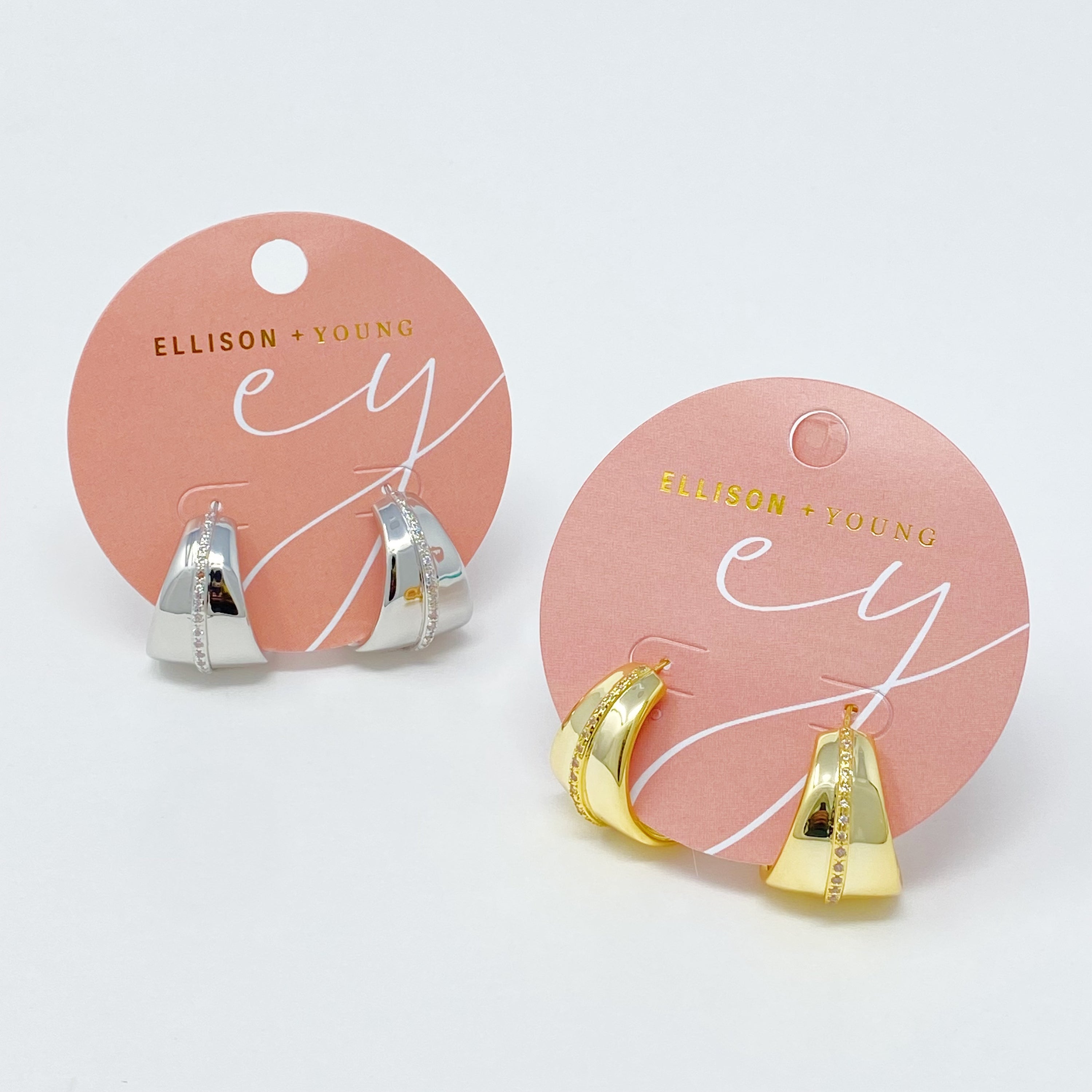 Shines All Set Hoop Earrings featuring sparkling cubic zirconia on 18K gold plated brass, perfect for any occasion.