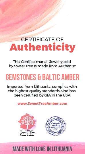 Shungite and Amber necklace designed for adults, featuring raw cognac amber beads and shungite, promoting natural healing and radiation blocking.