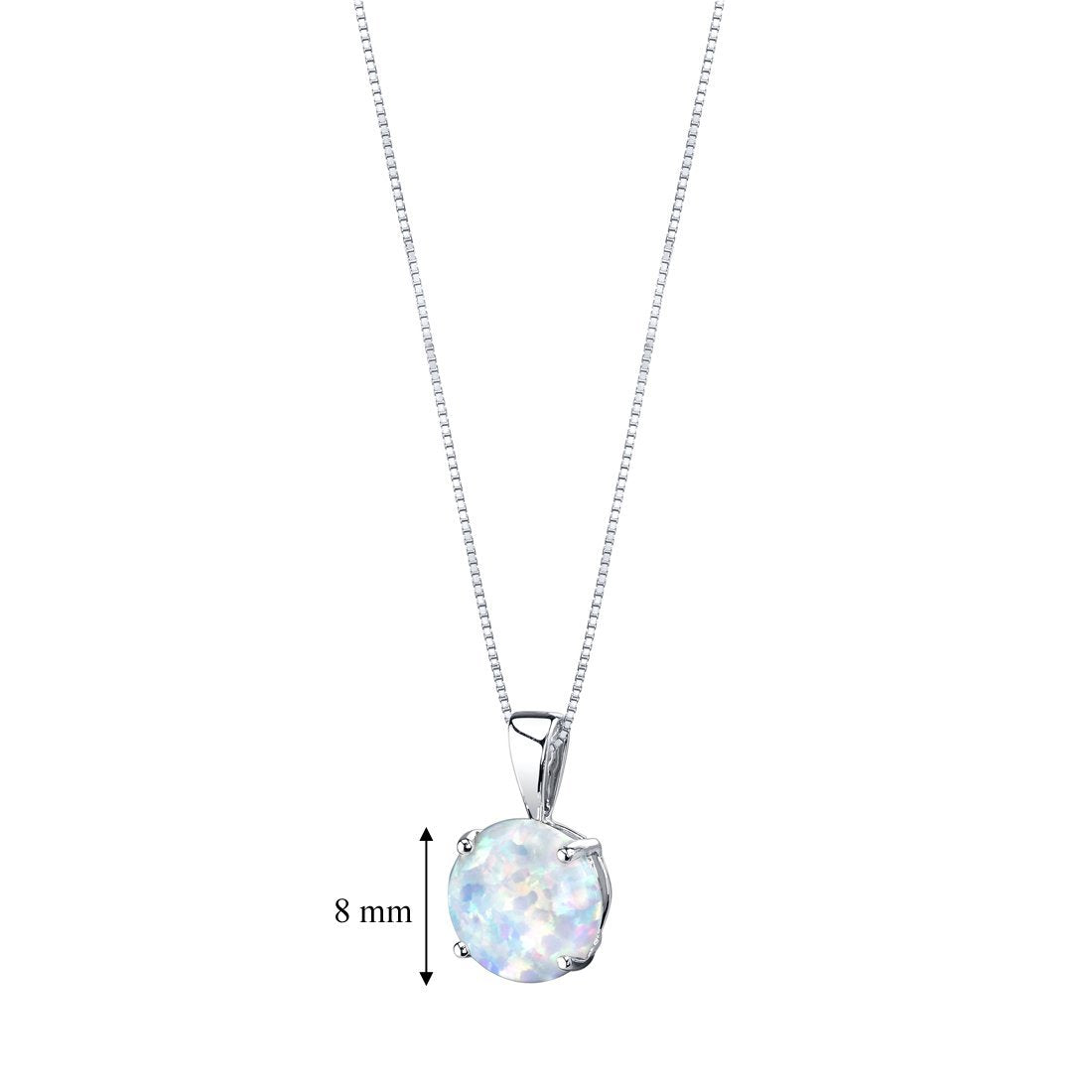 Simplistic Oceanic Opal Princess Cut Necklace featuring a blue opal pendant set in 14K silver plating with a link chain.
