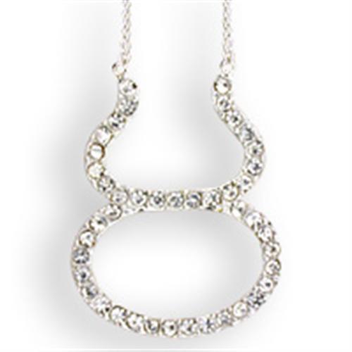 SNK05 Silver Brass Chain Pendant featuring a clear top-grade crystal, elegantly designed for versatile wear.