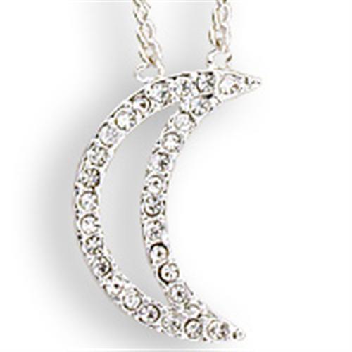 SNK13 Silver Brass Chain Pendant featuring a clear top-grade crystal, elegantly designed for versatile wear.