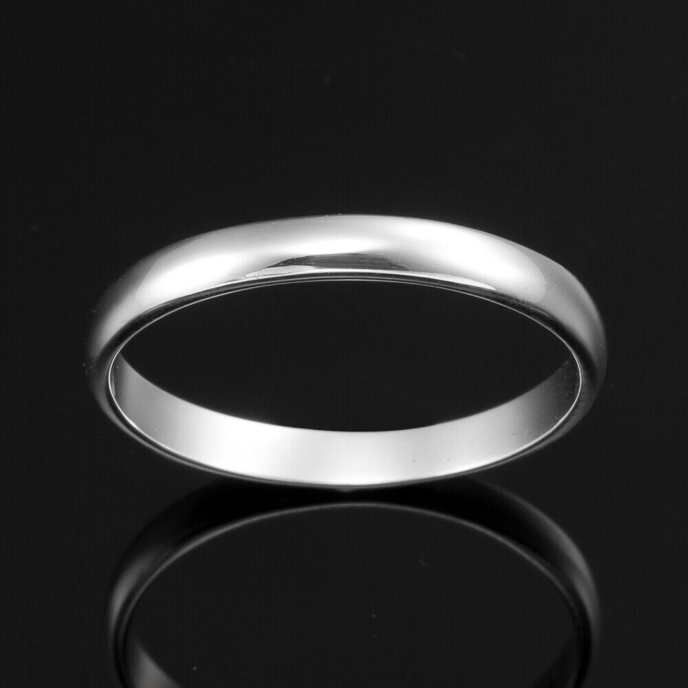 Solid 925 Sterling Silver Men's Band Ring with a sleek 3mm width, available in sizes 10, 11, and 12.