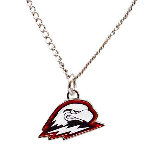 Southern Utah Fan Necklace featuring the university logo on a silver pendant with an adjustable chain.