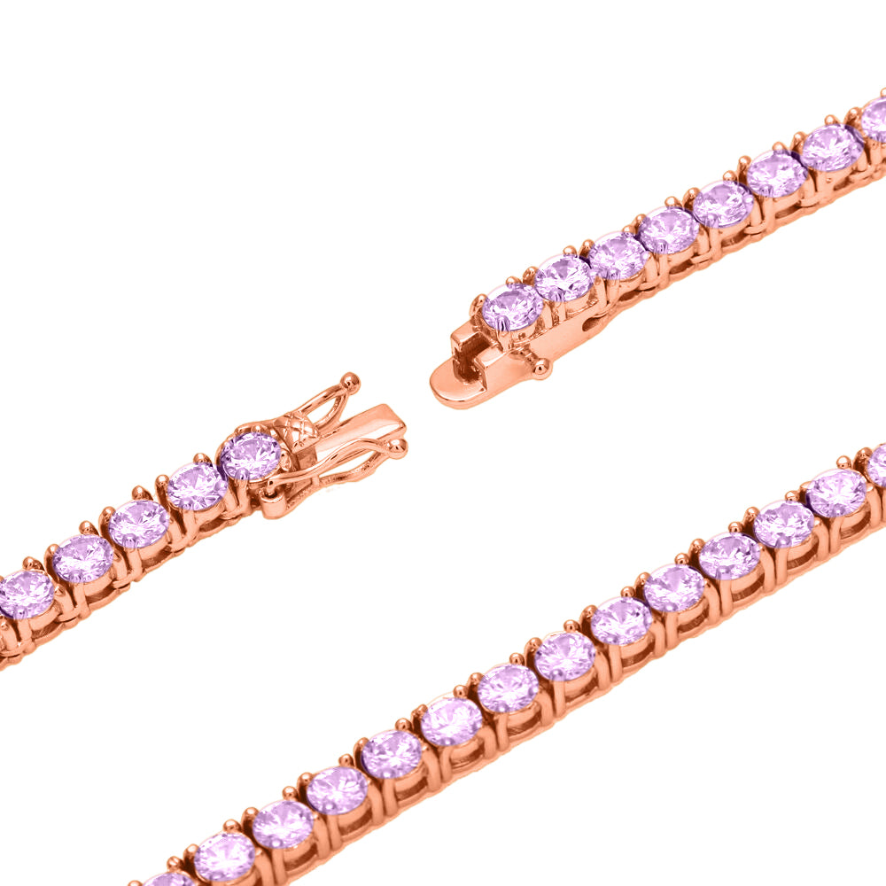 SPARKLE 925 Silver Tennis Chain featuring 3mm cubic zirconia stones, elegantly designed for versatile wear.
