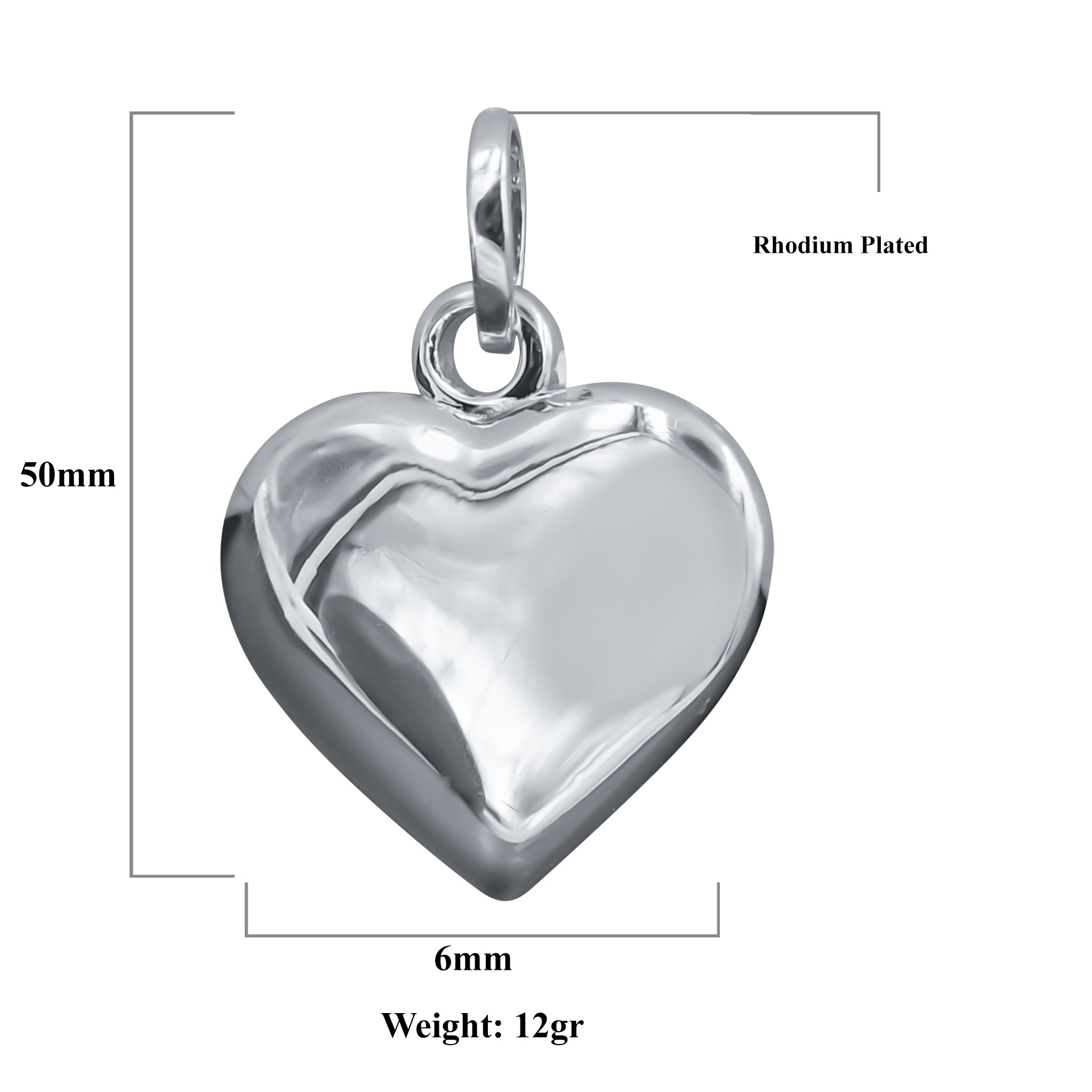 SPLENDIDUS Sterling Silver Pendant, heart-shaped locket with a shiny finish, perfect for gifting.