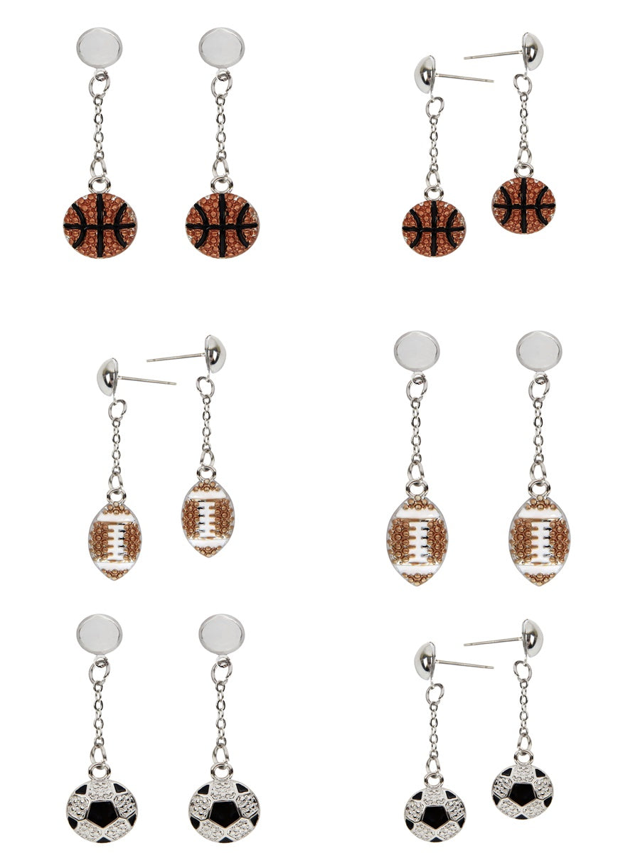 Sports Post Drop Dangle Earrings by DOBBI featuring colorful glass stones and a stylish drop design.