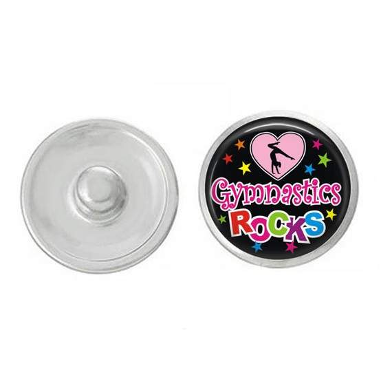 A collection of Sports Rock Themed Snaps showcasing vibrant colors and unique designs, perfect for interchangeable snap jewelry.