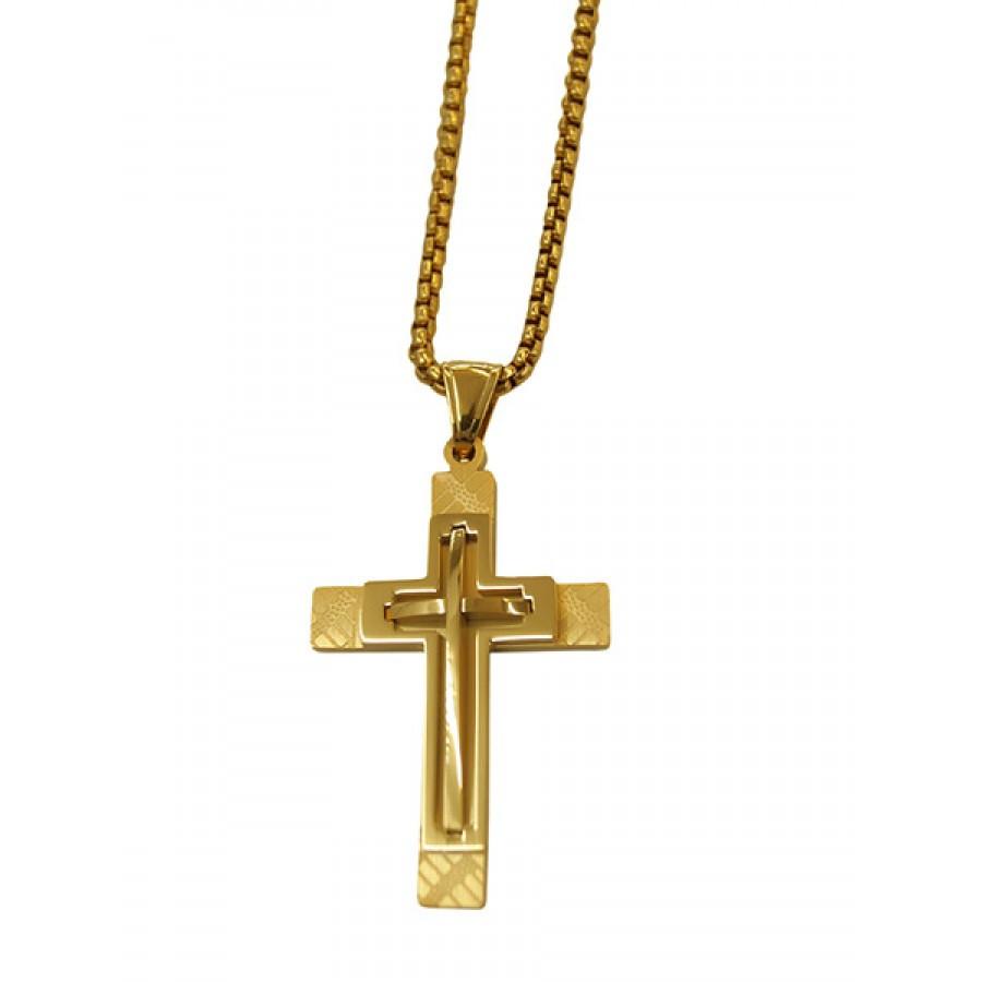 A stylish stainless steel chain featuring an elegant charm, perfect for accessorizing any outfit.