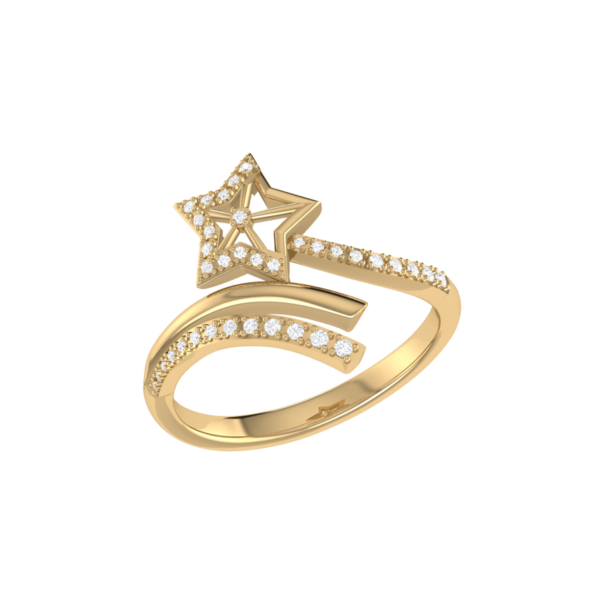 Star Spangled Night Diamond Ring featuring 0.13 carats of diamonds set in 14K Gold Vermeil on Sterling Silver, showcasing a luxurious design.