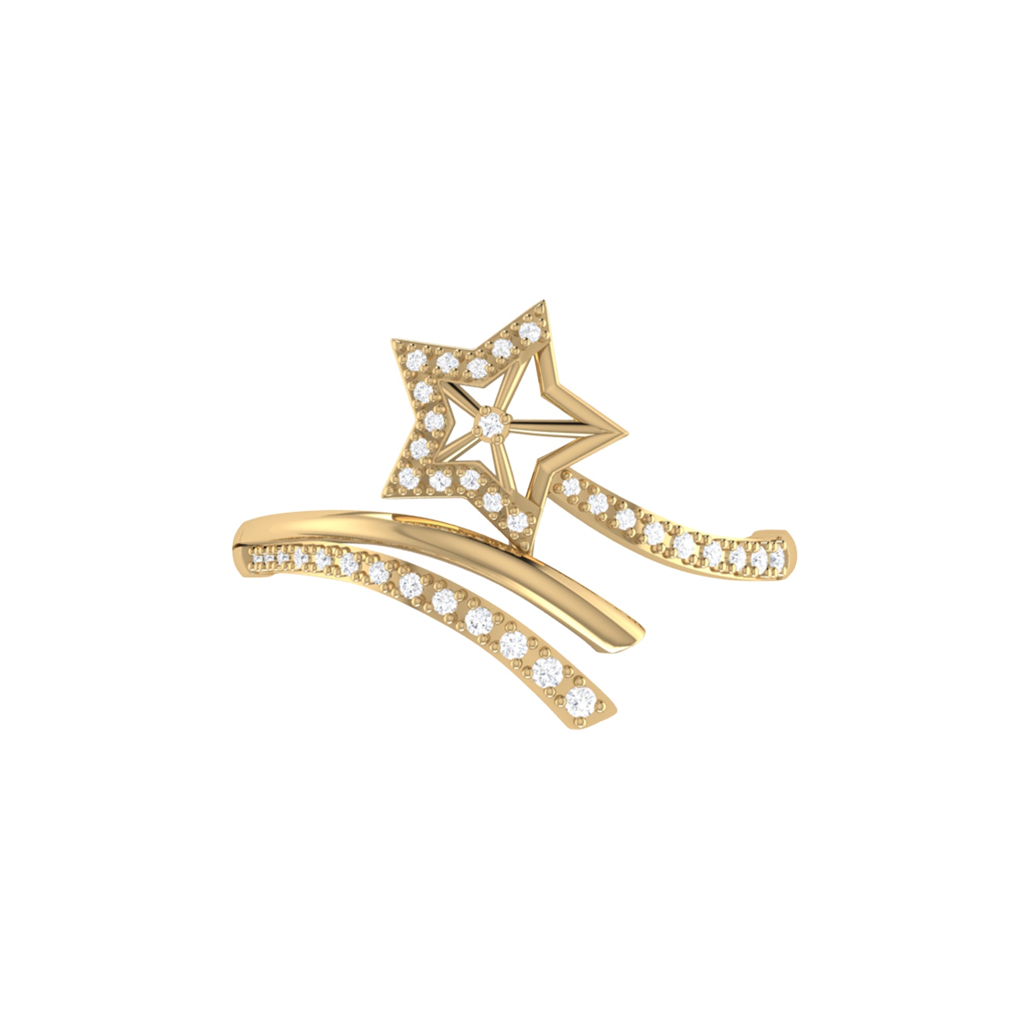 Star Spangled Night Diamond Ring featuring 0.13 carats of diamonds set in 14K Gold Vermeil on Sterling Silver, showcasing a luxurious design.