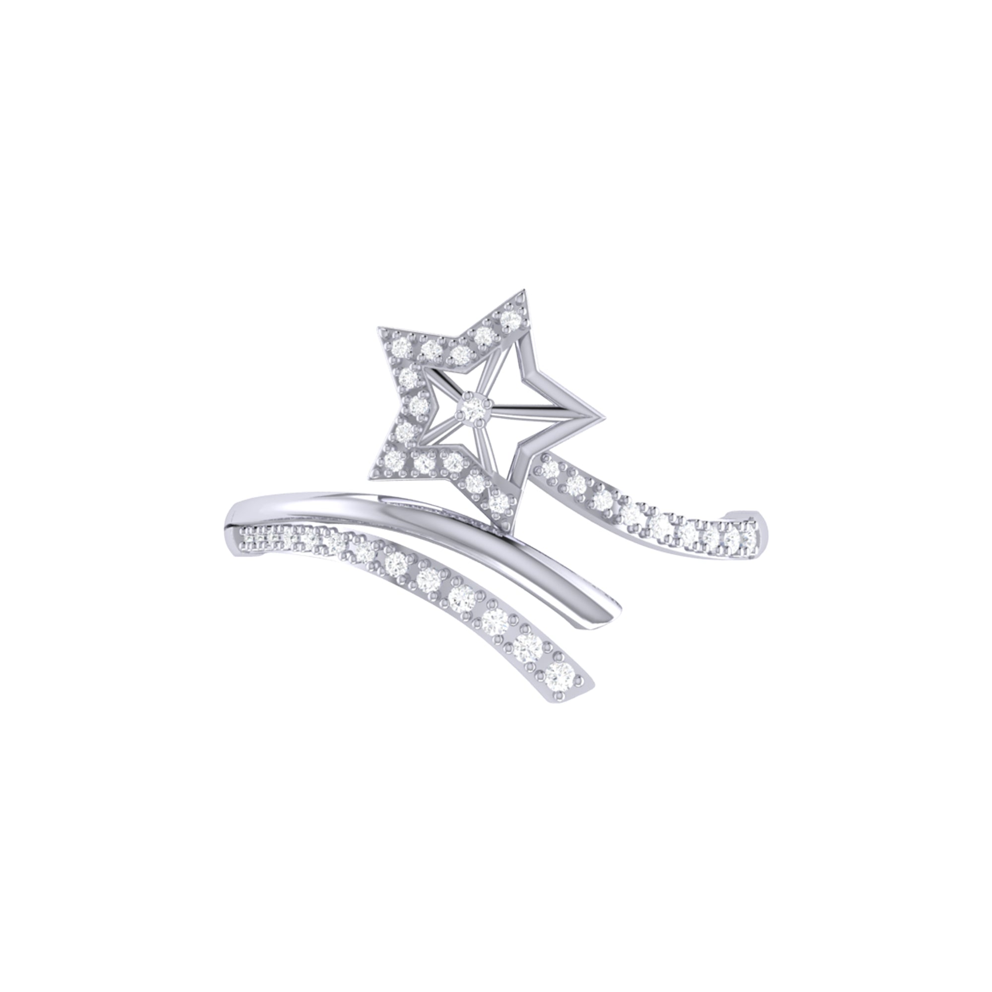 Star Spangled Night Diamond Ring in Sterling Silver featuring natural diamonds in a prong setting, showcasing patriotic elegance.