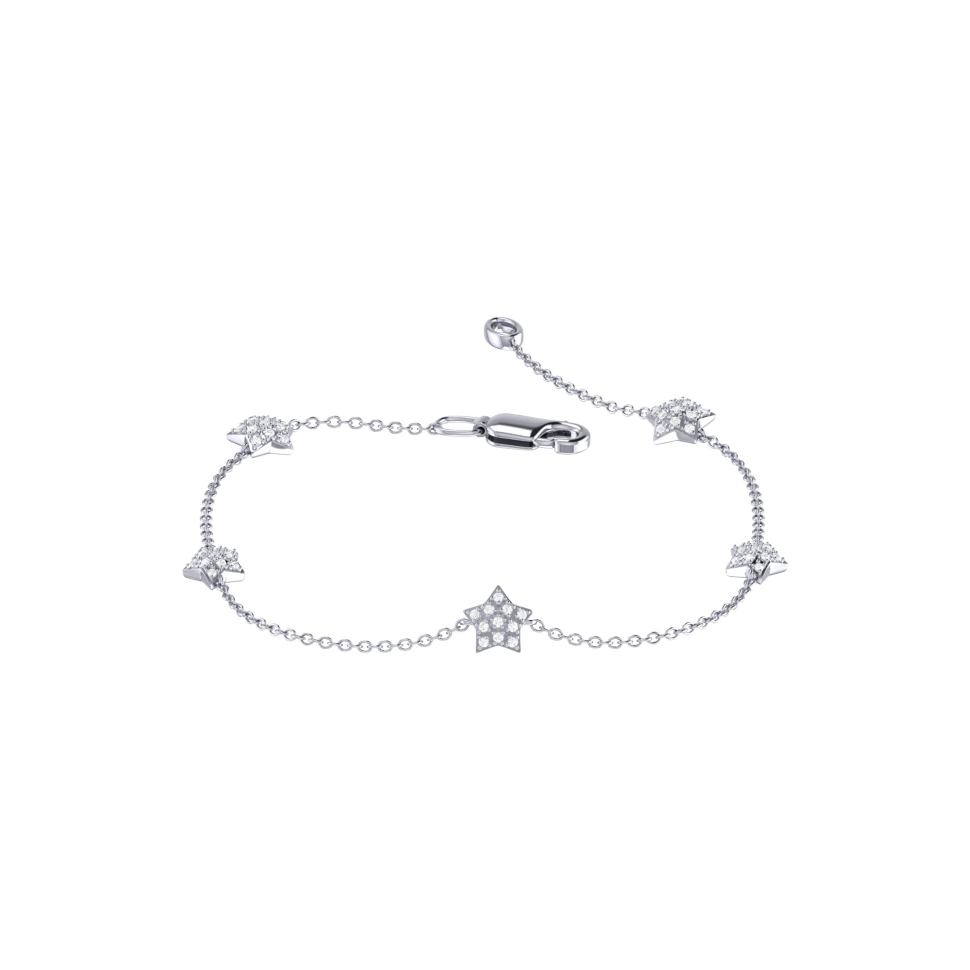 Starkissed Diamond Bracelet in Sterling Silver featuring natural diamonds and a handwritten poem, elegantly displayed.
