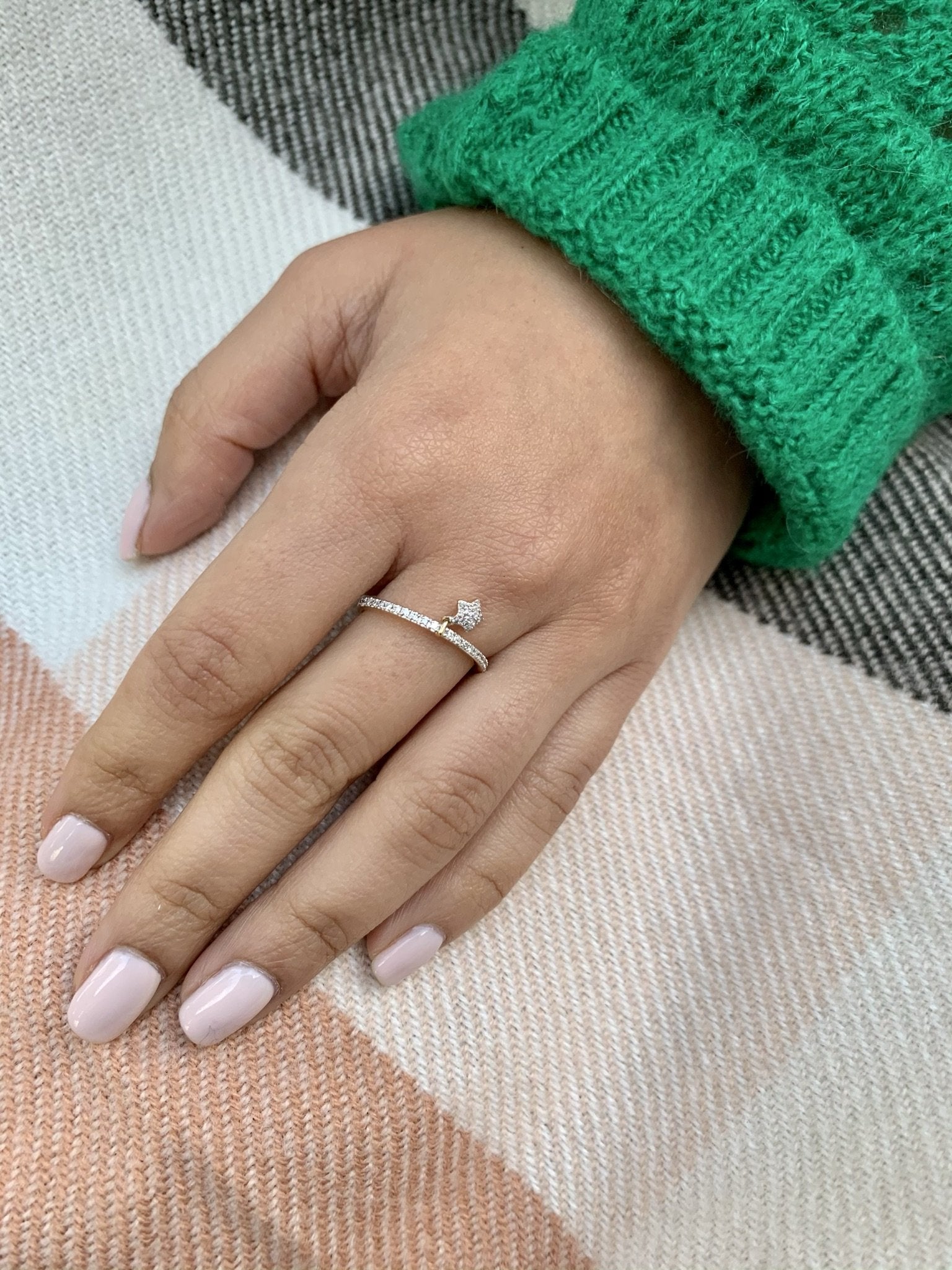 Starkissed Diamond Charm Ring in 14K Yellow Gold Vermeil, featuring genuine diamonds set in sterling silver.