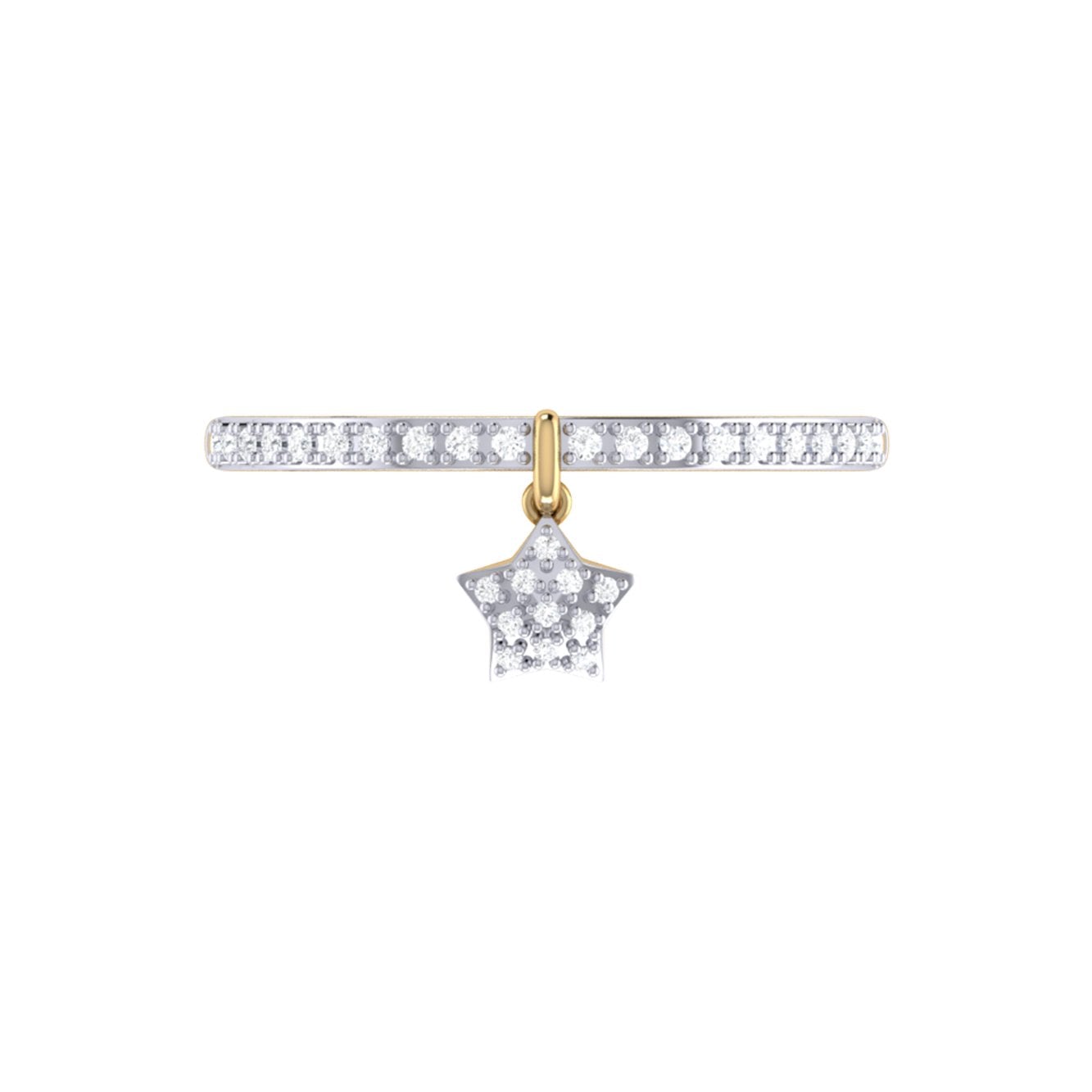 Starkissed Diamond Charm Ring in 14K Yellow Gold Vermeil, featuring genuine diamonds set in sterling silver.