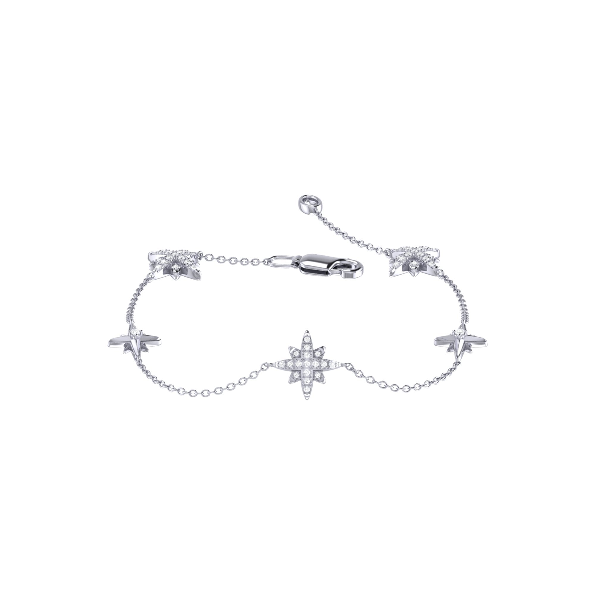 Starry Lane North Star Diamond Bracelet in Sterling Silver featuring genuine diamonds and a stunning star design.