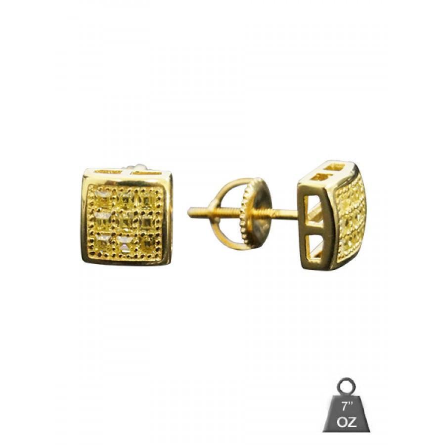 A pair of elegant sterling silver screw back earrings, showcasing their shiny finish and secure design.