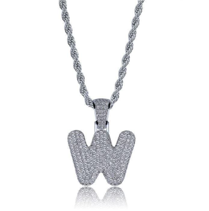 STILTR Stainless Bubble Necklace featuring a rhinestone-studded pendant on a solid rope chain, elegantly displayed.