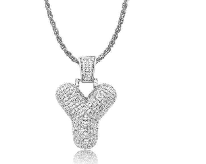 STILTR Stainless Bubble Necklace featuring a rhinestone-studded pendant on a solid rope chain, elegantly displayed.