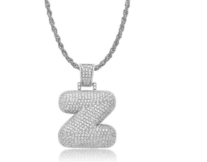 STILTR Stainless Bubble Necklace featuring a rhinestone-studded pendant on a solid rope chain, elegantly displayed.