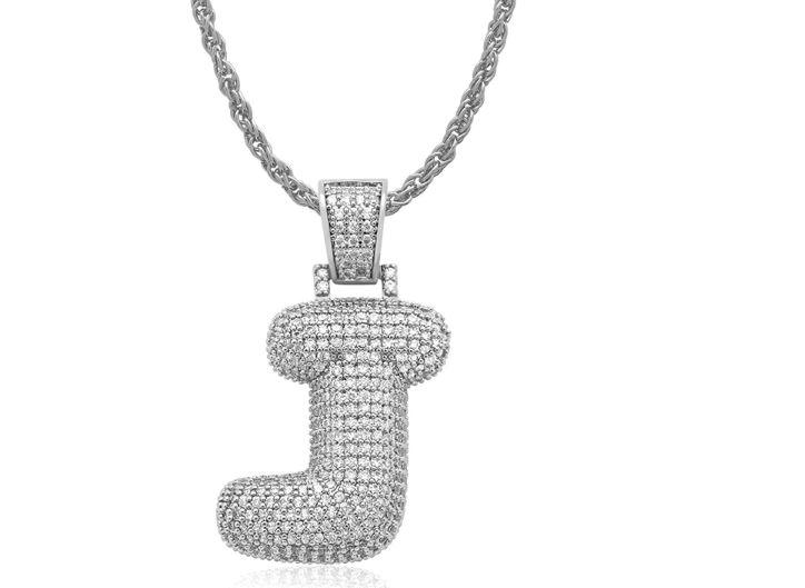 STILTR Stainless Bubble Necklace featuring a rhinestone-studded pendant on a solid rope chain, elegantly displayed.